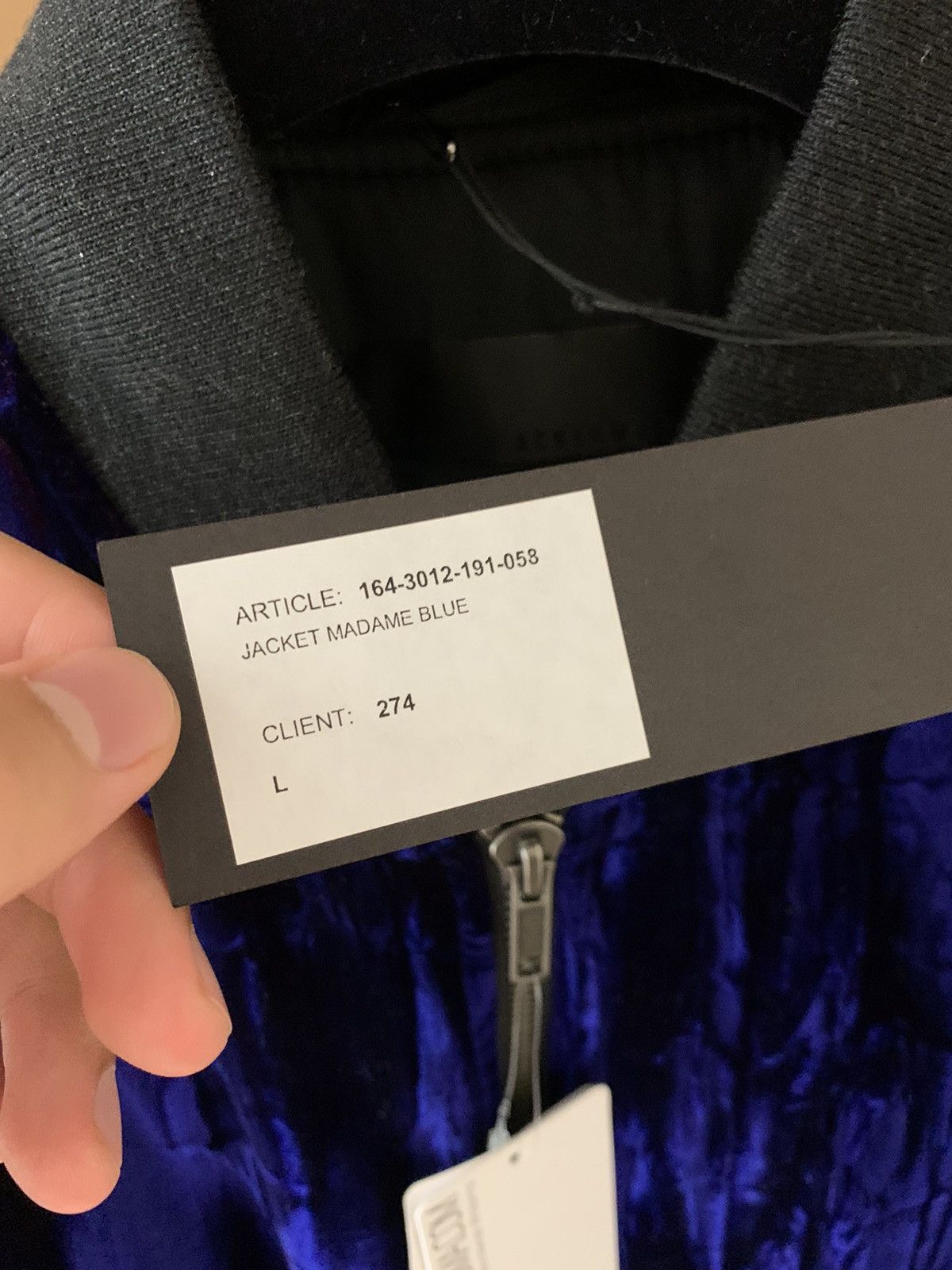 Haider Ackermann Haider Ackermann Blue velvet ma-1 bomber jacket Size US L / EU 52-54 / 3 - 5 Thumbnail