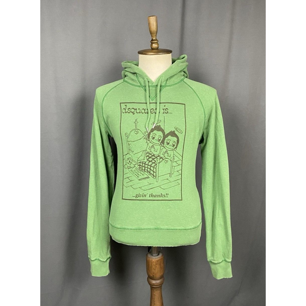Dsquared2 Dsquared2 Giving Thanks 2000s Men's Green Distressed Hoodie Size US M / EU 48-50 / 2 - 1 Thumbnail