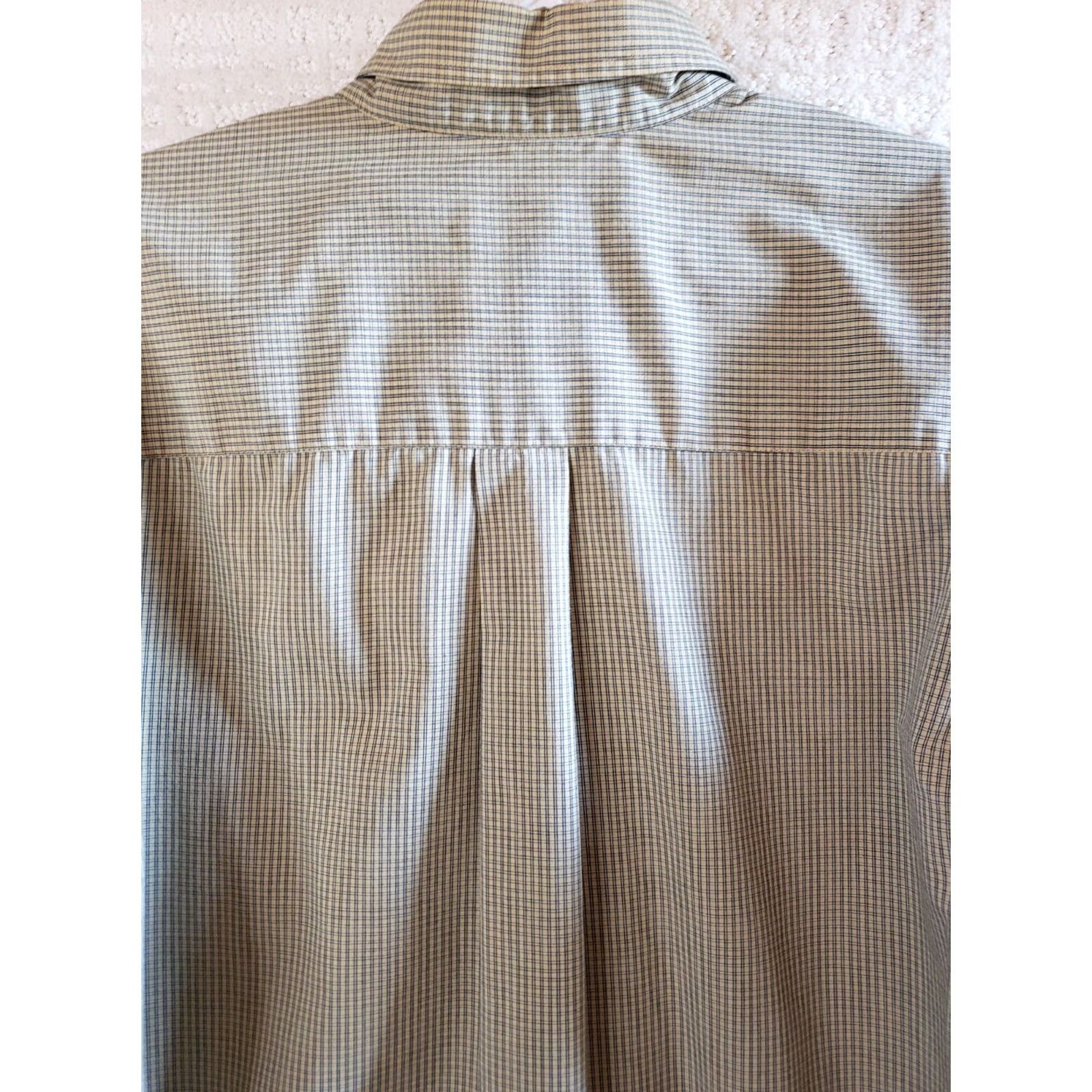 Van Heusen Van Heusen Dress Shirt Mens L Yellow Green Check 16-16.5" Neck Size 42R - 6 Thumbnail