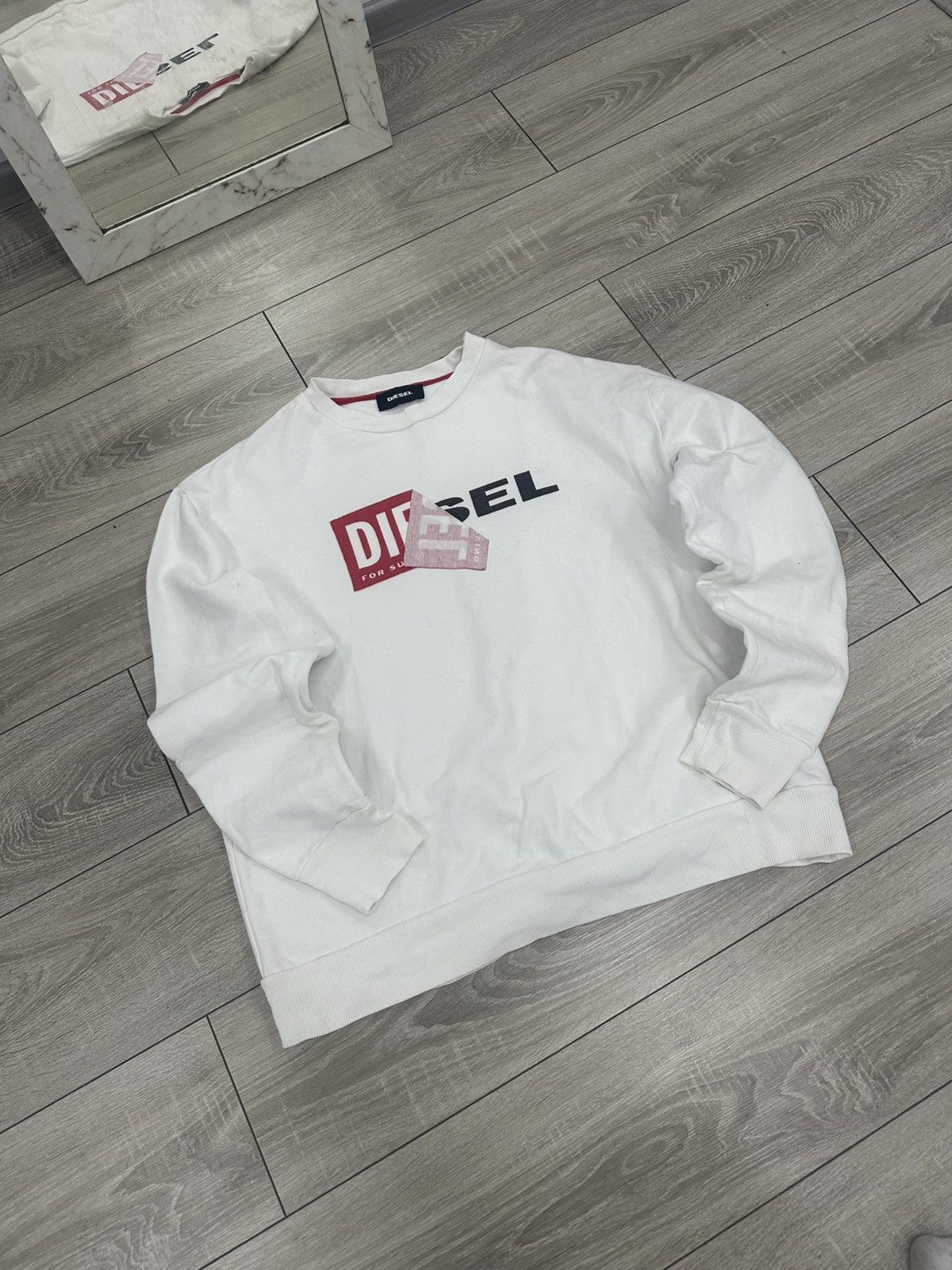 Diesel Diesel New Collection White Sweatshirt Streetwear Style Size US XL / EU 56 / 4 - 2 Thumbnail