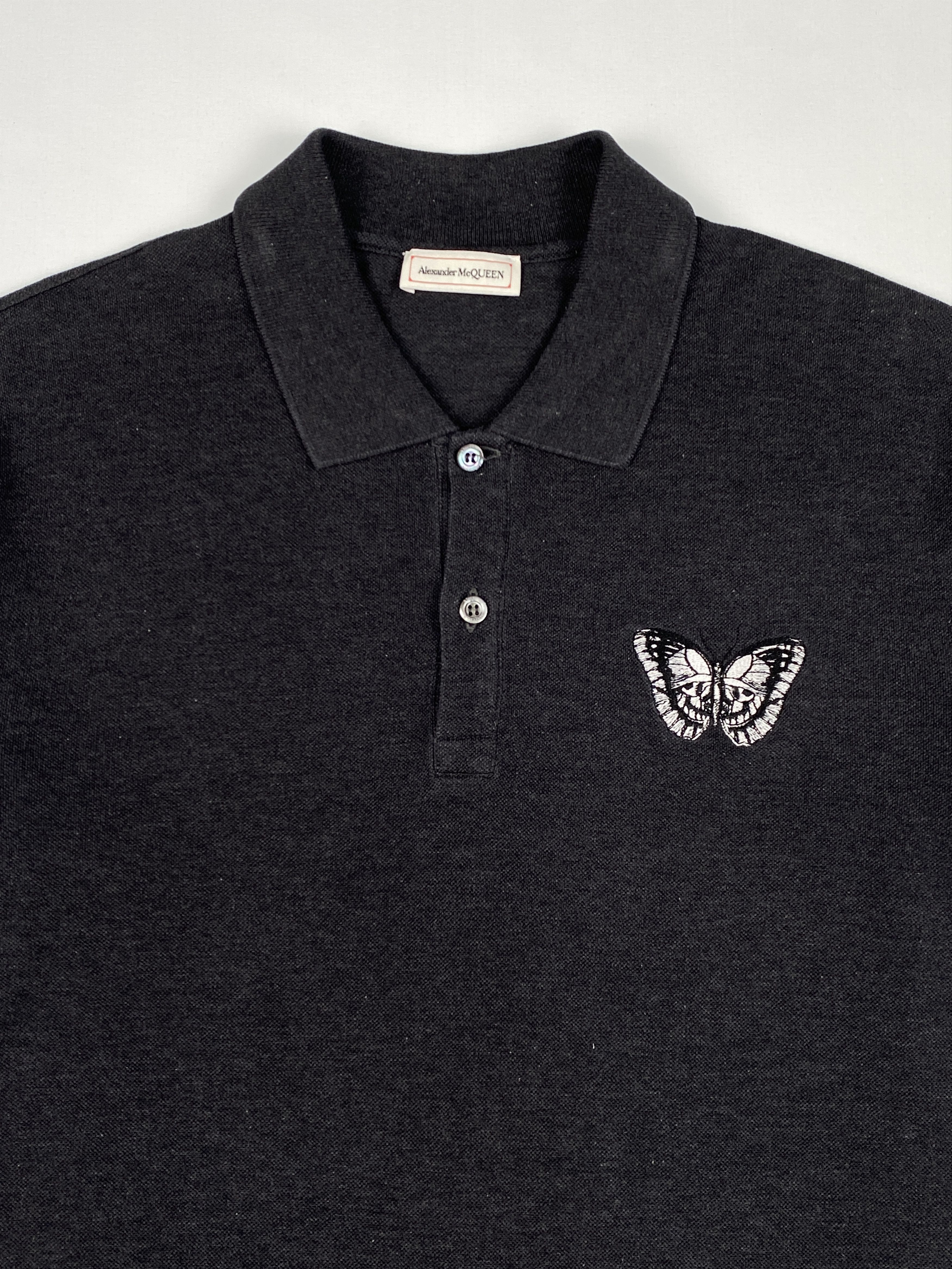 Alexander McQueen Butterfly Skull Polo Shirt Size US L / EU 52-54 / 3 - 3 Thumbnail