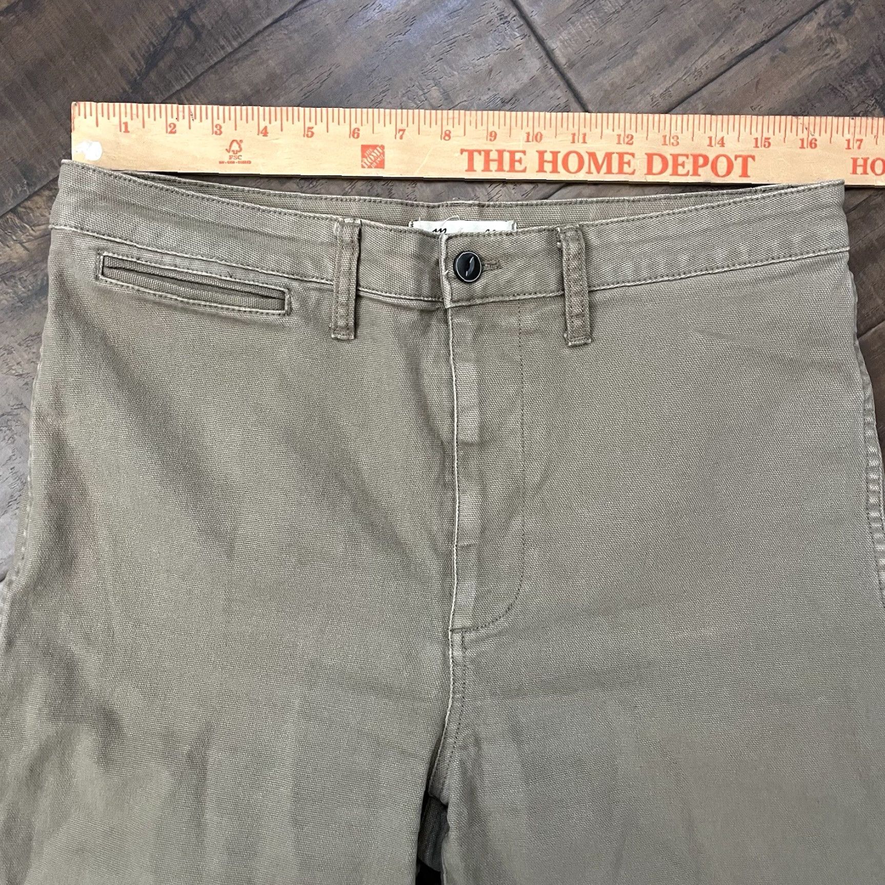 Madewell Madewell Jeans Canvas 31 High Rise Wide Leg Cropped Beige 90s Bohemian School Preppy City Rock Womens Size 24" / US 00 / IT 34 - 3 Thumbnail