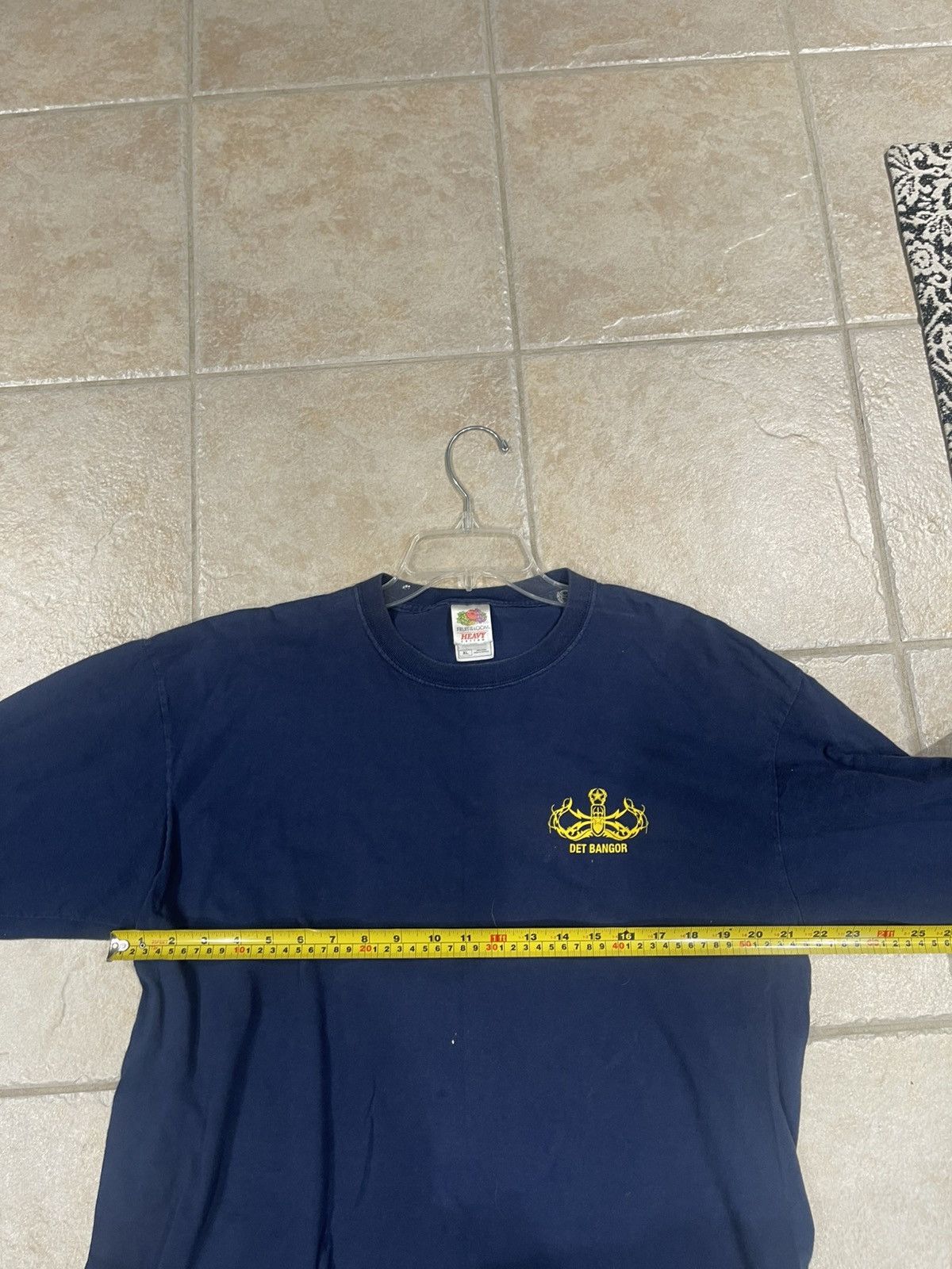 Fruit Of The Loom Vintage Navy Det Bagor Long Sleeve T Shirt Graphic on Back Size US XL / EU 56 / 4 - 9 Thumbnail