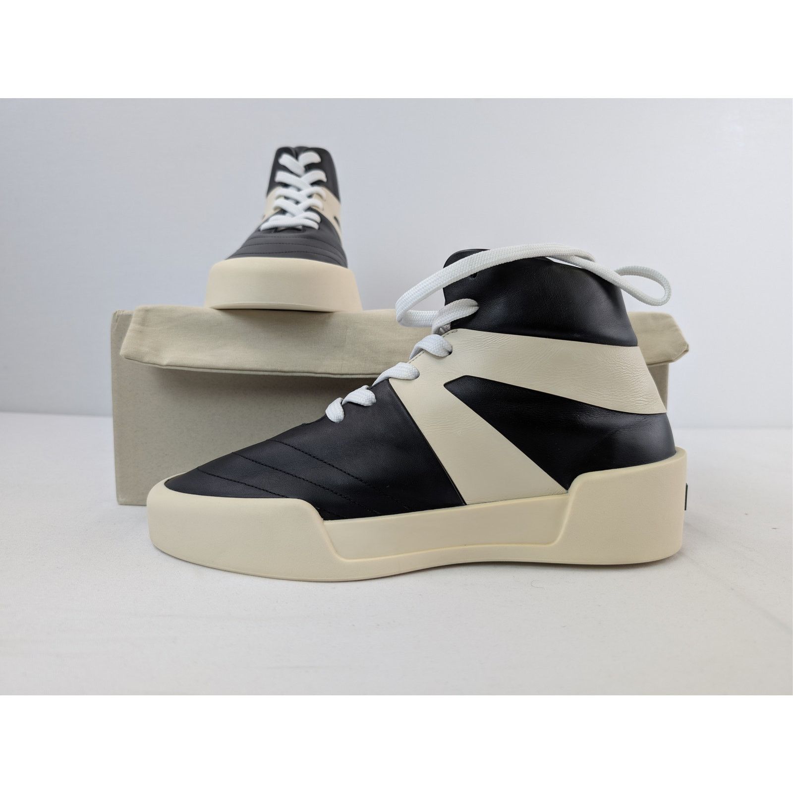 Fear of God o1rshd1 Basketball Flat Leather High Top Sneakers in Black Size US 9 / EU 42 - 19 Thumbnail