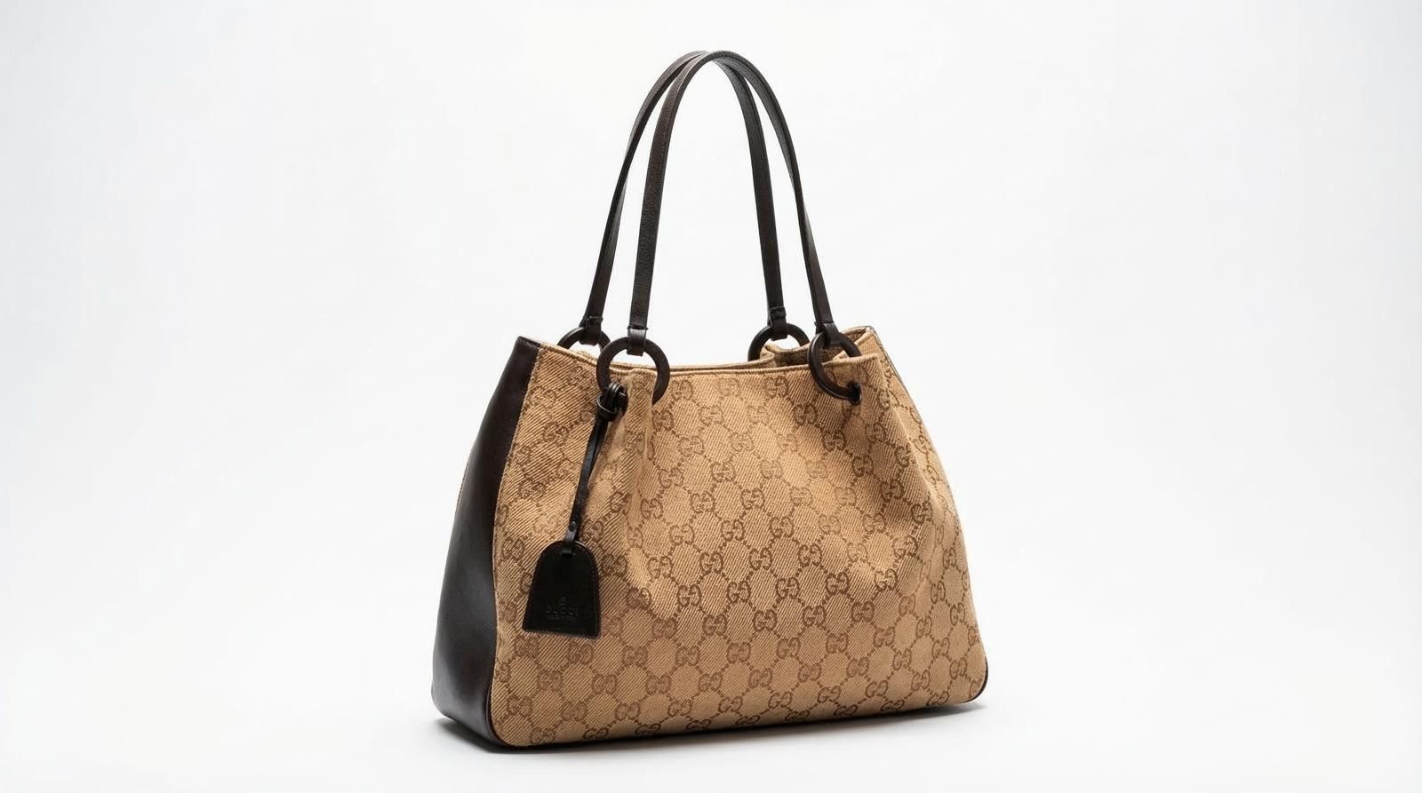 Gucci Gucci - Beige and Brown Monogram Tote Bag Size ONE SIZE - 1 Thumbnail
