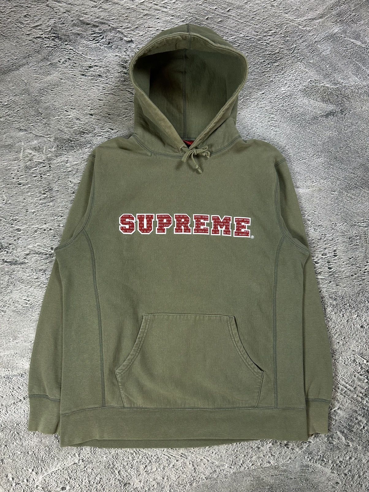 Supreme Supreme hoodie The Most Hooded light olive red big logo FW19 Size US XL / EU 56 / 4 - 1 Thumbnail