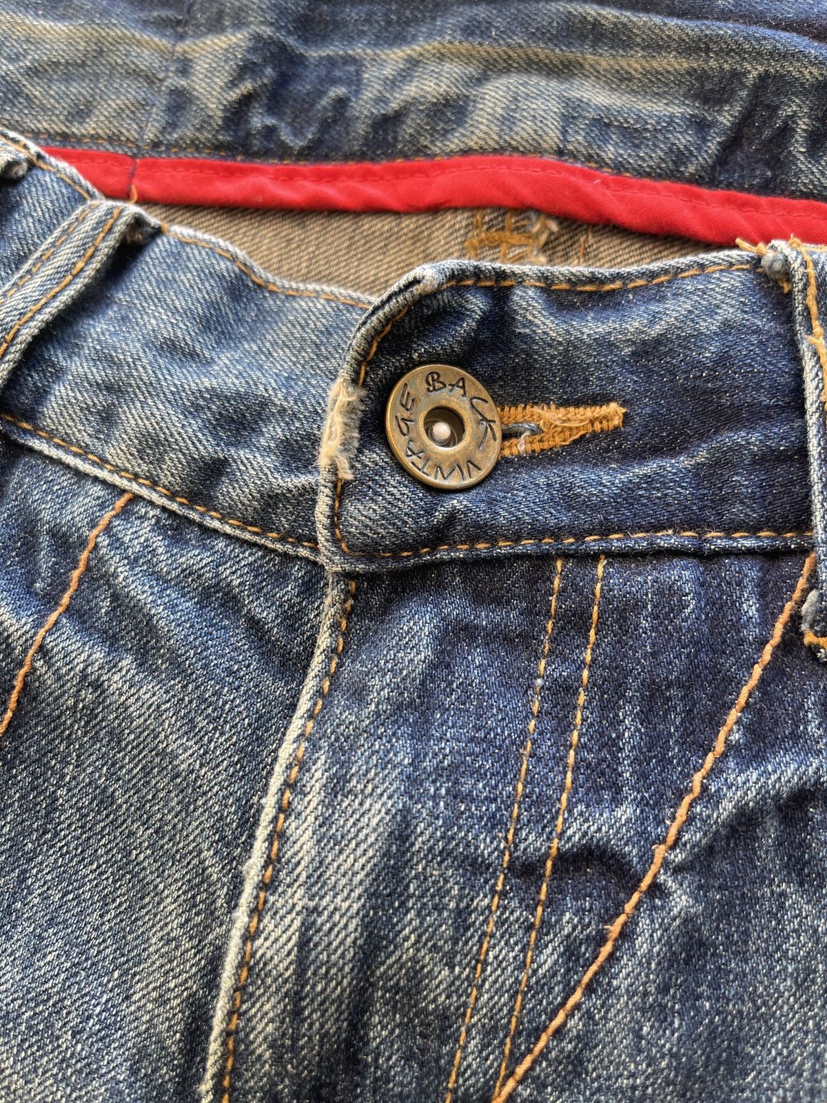 Vintage Japanese Back Vintage Clawmark Distressed Denim Size US 31 - 11 Thumbnail