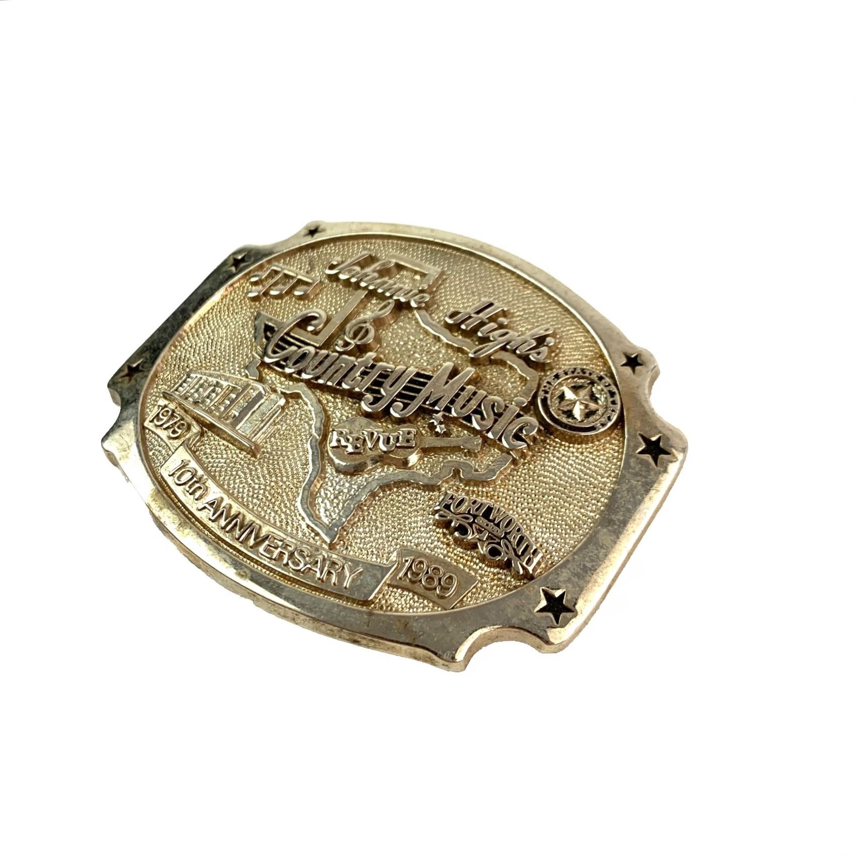 Vintage VINTAGE Johnnie High's Country Music 10th Anniversary Shiny Metal Belt Buckle Mens Size ONE SIZE - 3 Thumbnail