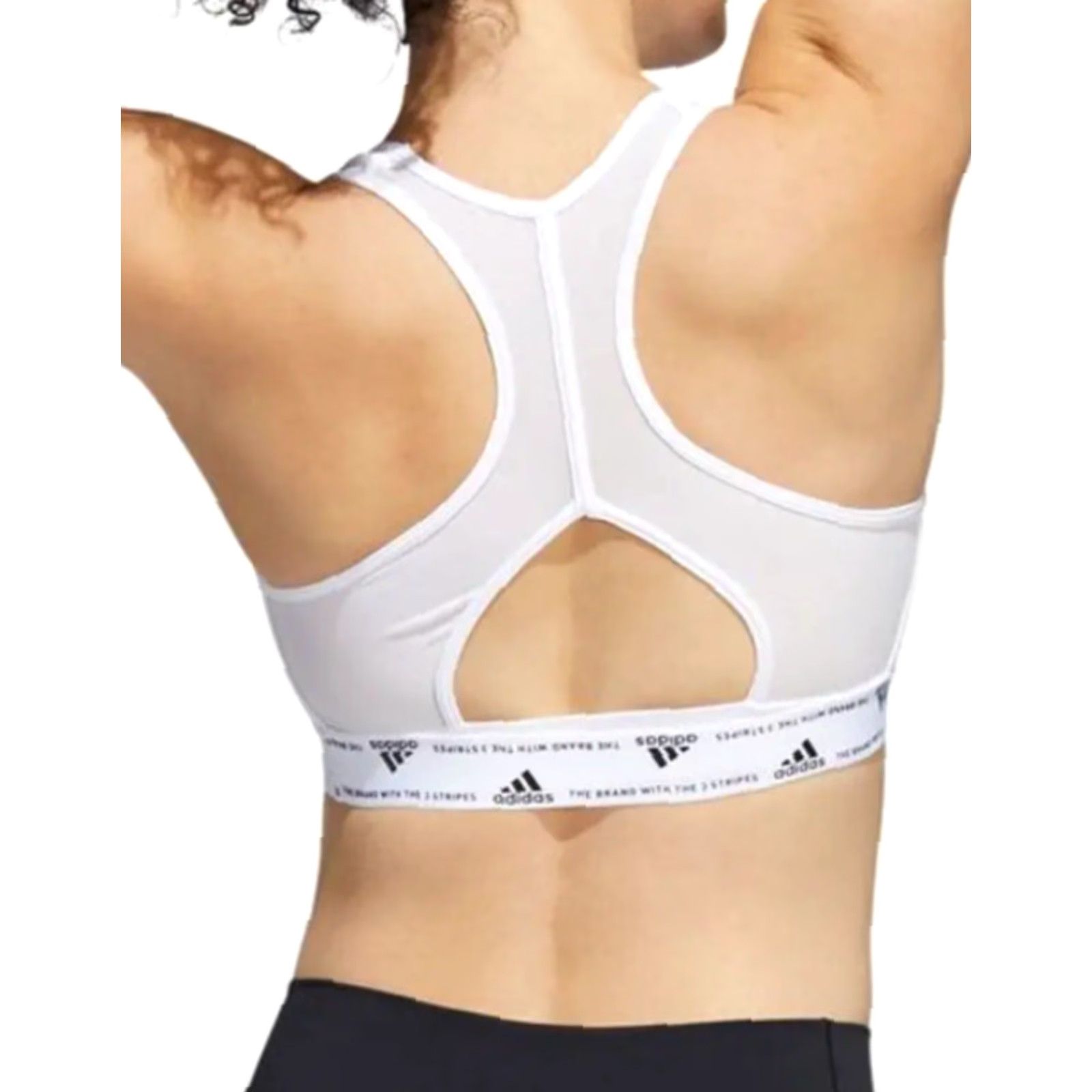 Adidas Adidas Women's Sports Bra M D-DD White Powerreact Training Bra Shirt? Size ONE SIZE - 2 Thumbnail