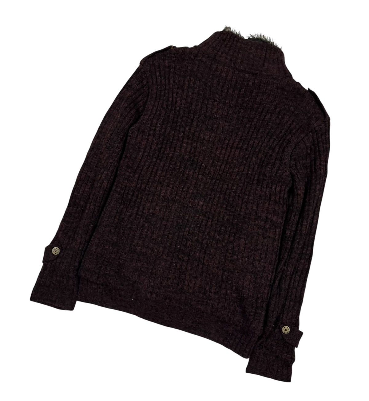 Japanese Brand Vtg🔥Japanese Brand Cable Knit Zipper Inner Fur Sweater Size US L / EU 52-54 / 3 - 15 Thumbnail
