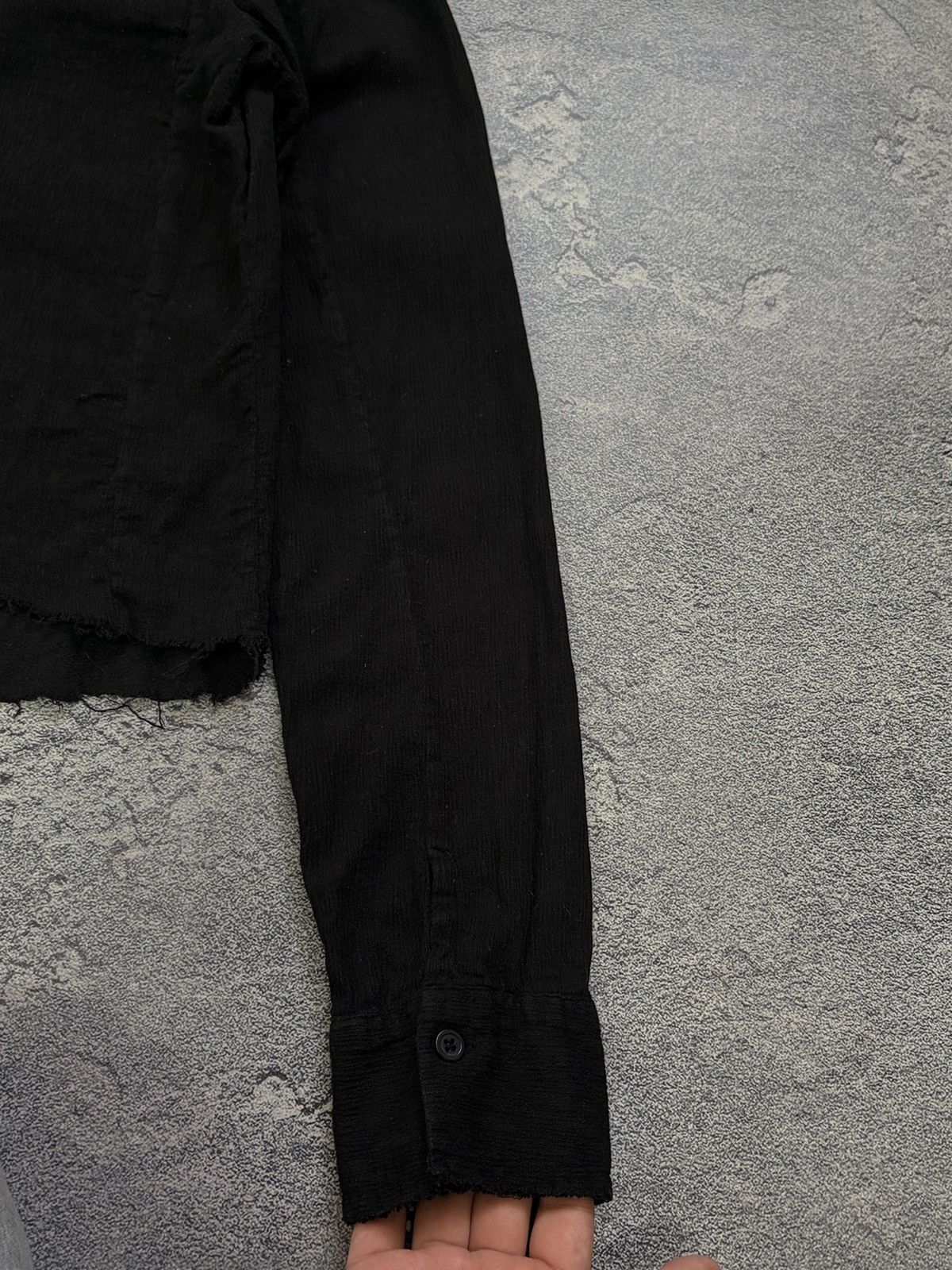Thom Krom Thom Krom Black Asymmetric Distressed Hem Shirt L Size L / US 10 / IT 46 - 9 Thumbnail