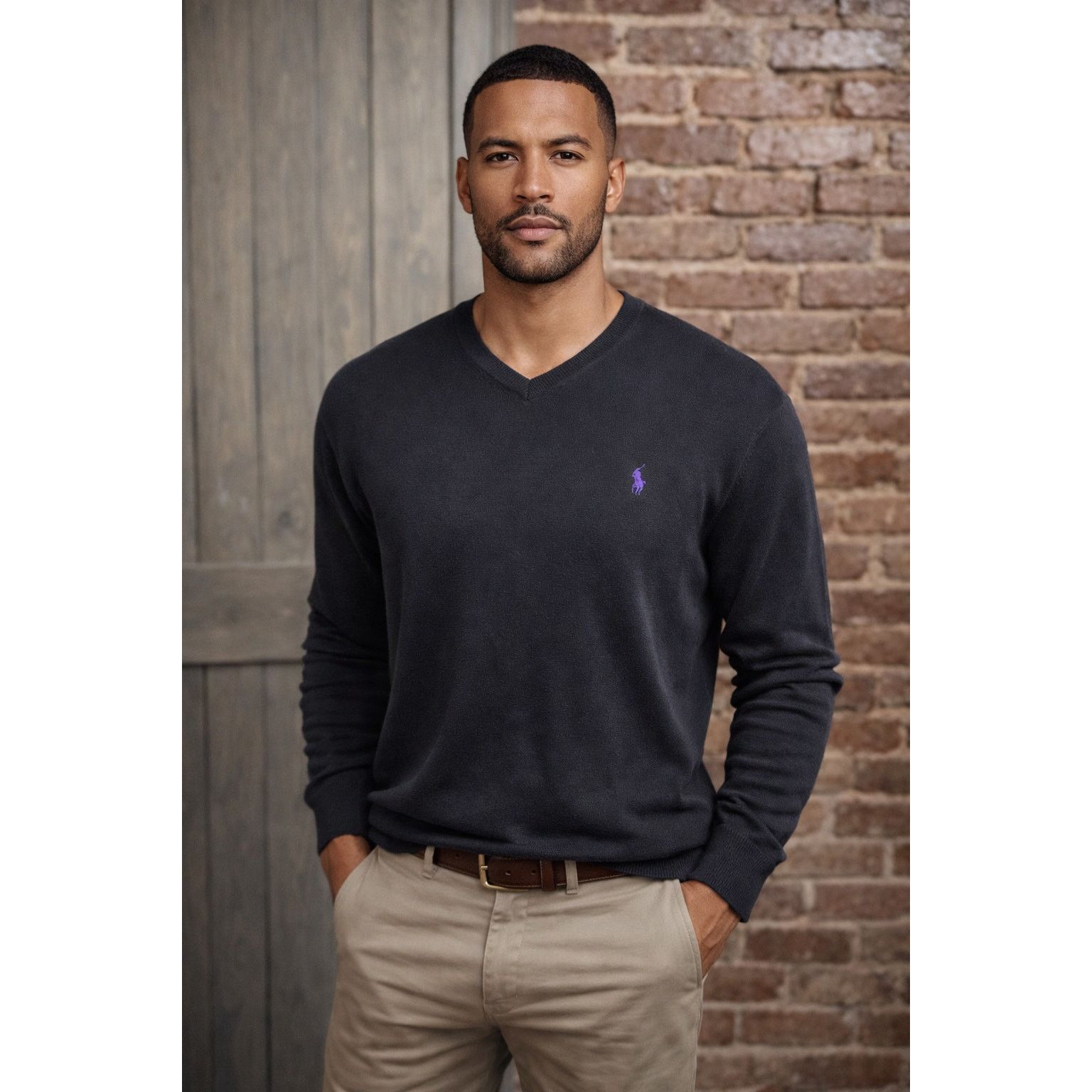 Ralph Lauren Polo Ralph Lauren Sweater Mens M Black Pima Cotton V-Neck Size US M / EU 48-50 / 2 - 1 Thumbnail
