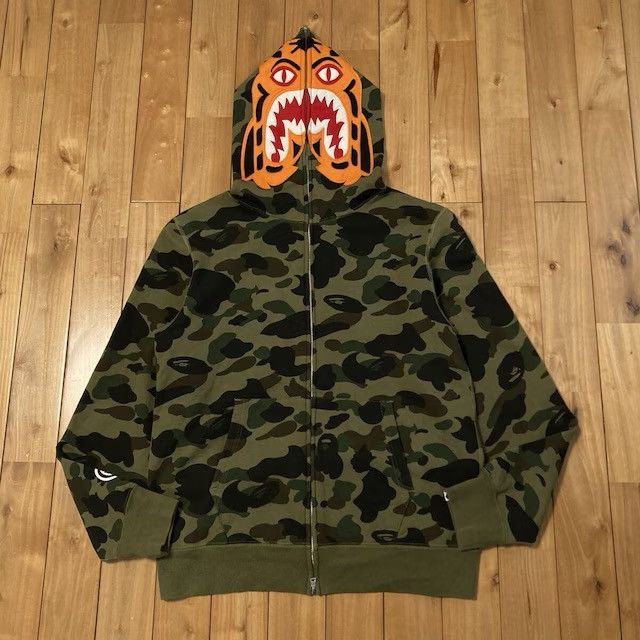 Bape BAPE Tiger Full Zip Hoodie 1st Camo Green a bathing ape Size US XL / EU 56 / 4 - 1 Thumbnail