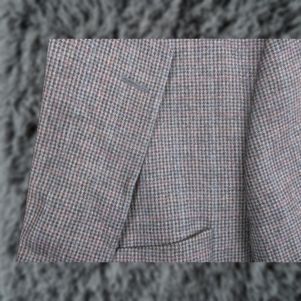 Paul Stuart VINTAGE Paul Stuart Sport Coat Blazer Mens 48 Long Brown Houndstooth Wool 90s Size 48R - 1 Thumbnail