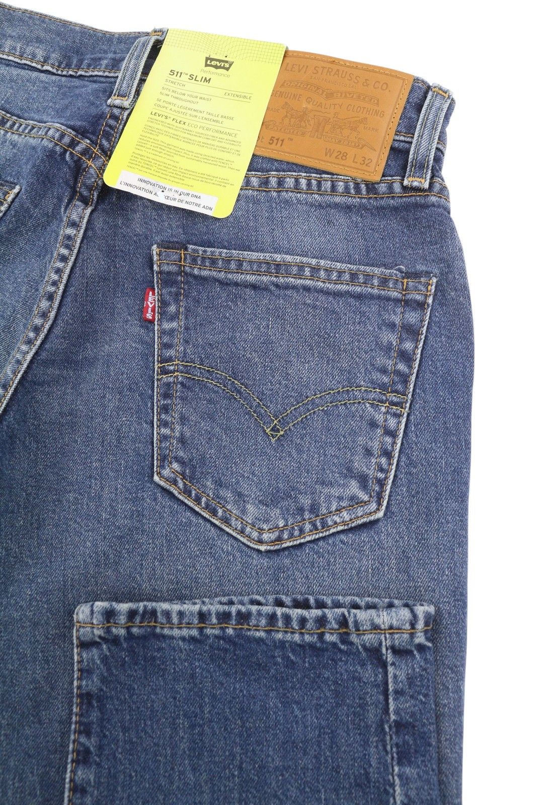 Levi's 511 W28/L32 Big E Slim Zip Faded Blue Jeans 87069 Size US 28 / EU 44 - 5 Thumbnail