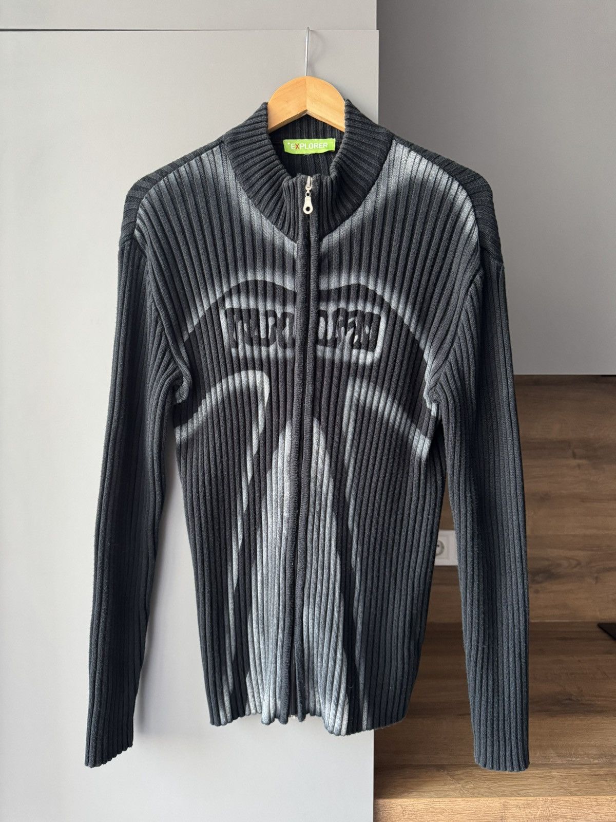 Japanese Brand Striped Y2K Zip Sweater Jacket Vintage Size US L / EU 52-54 / 3 - 1 Thumbnail