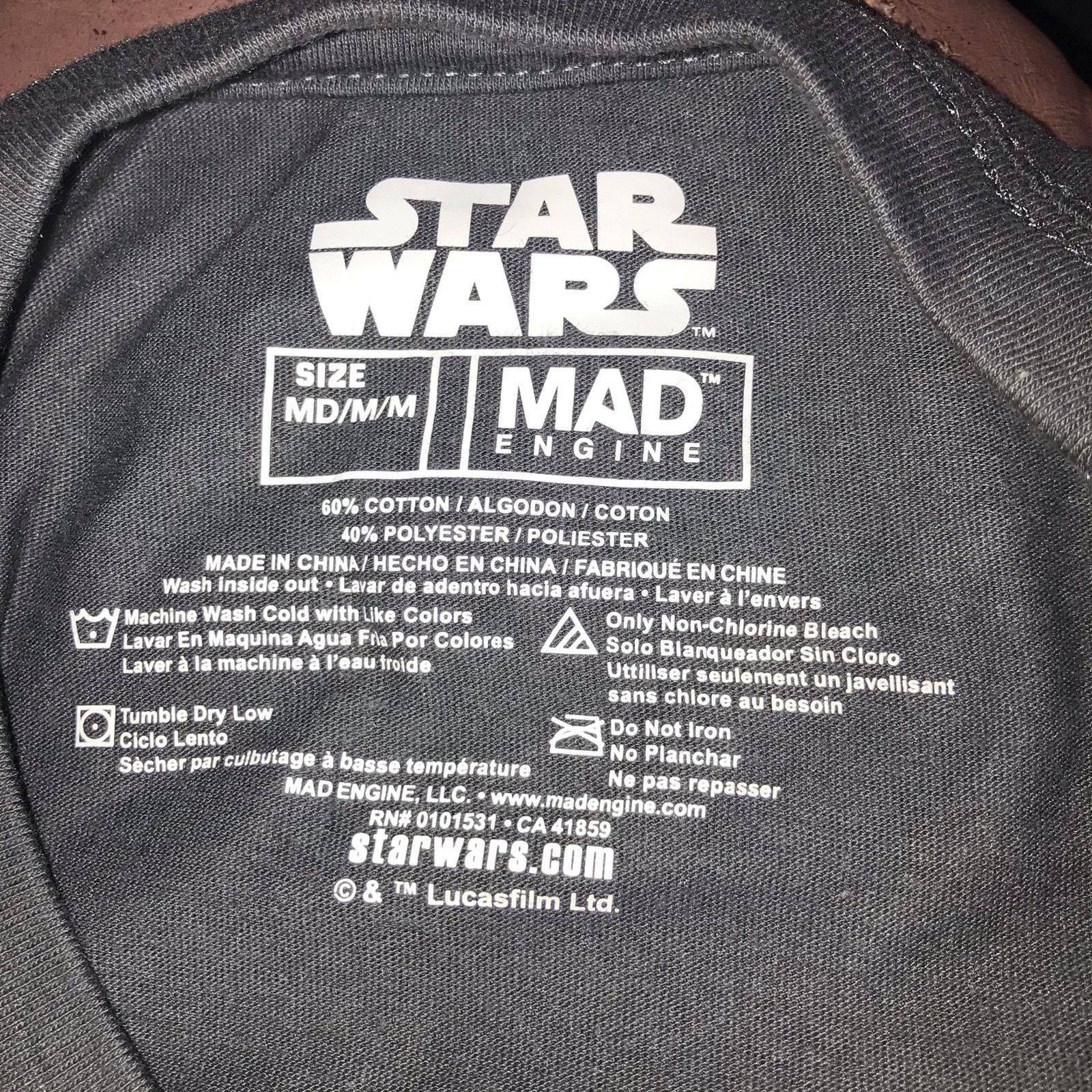 Mad Engine MAD ENGINE T-Shirt Men's M Gray Logo Short Sleeve Star Wars Size US M / EU 48-50 / 2 - 5 Thumbnail