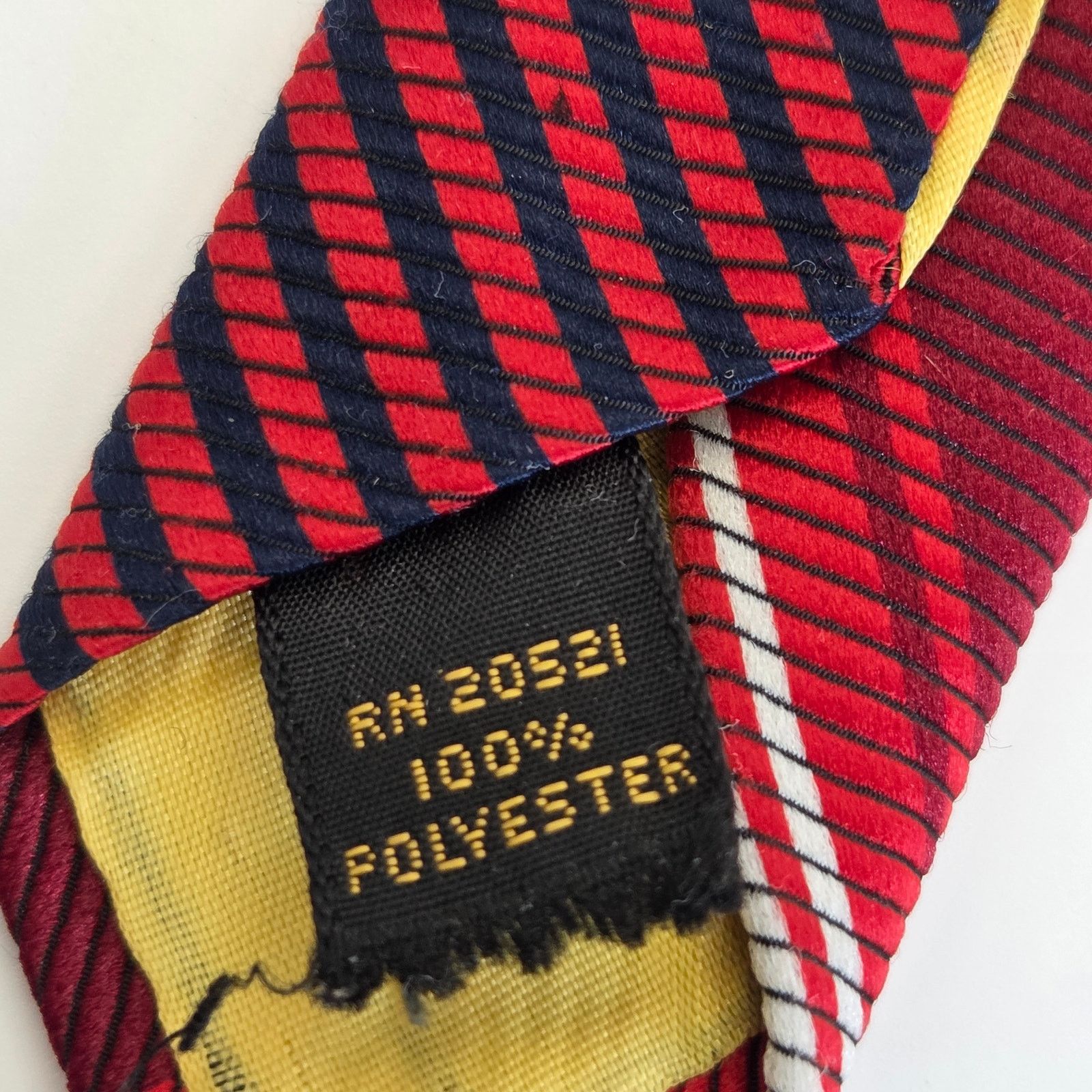 Vintage Vintage 70s Red Stripe Polyester Tie Size ONE SIZE - 6 Thumbnail