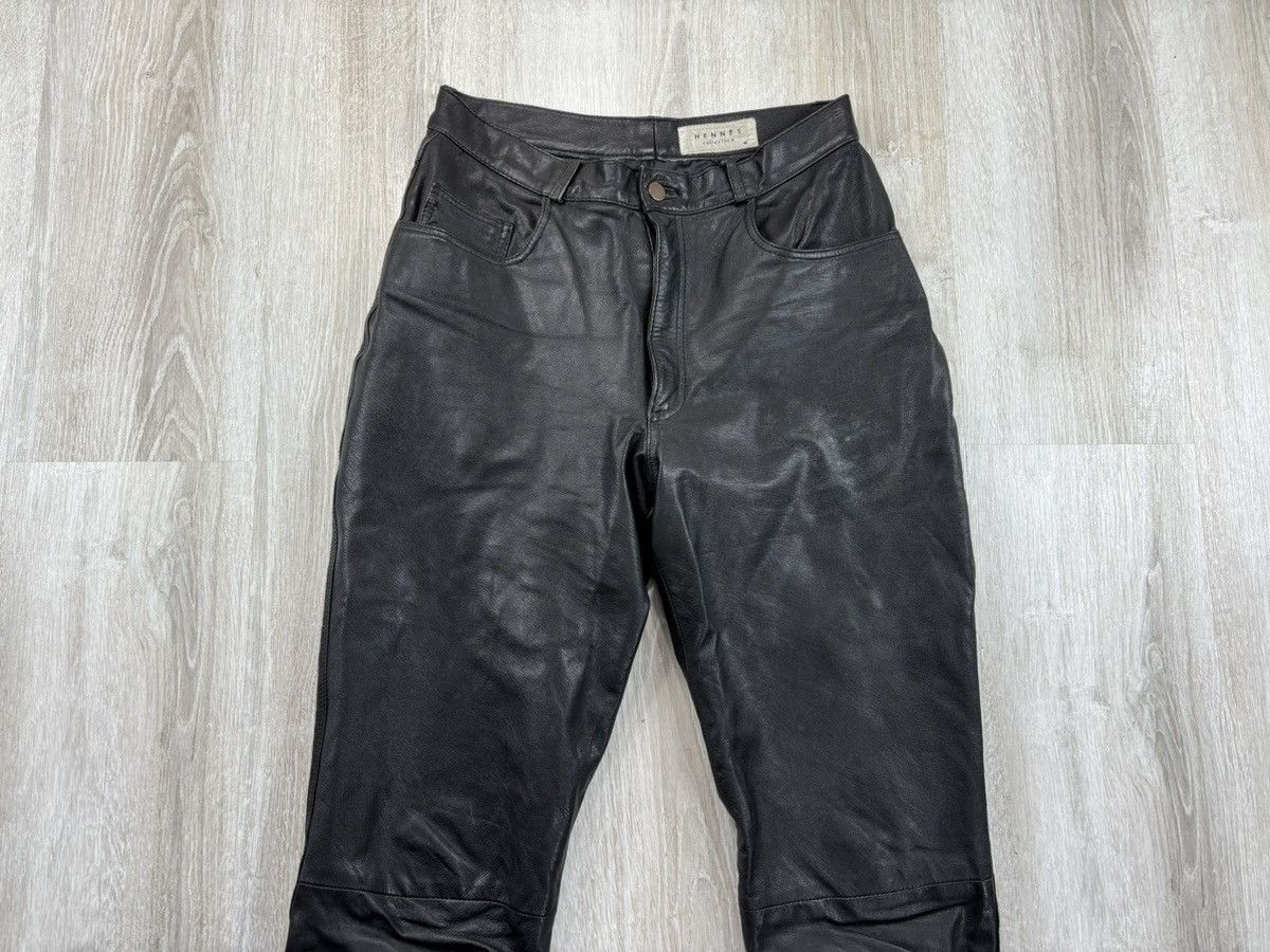 Genuine Leather × Leather × Vintage Womens biker moto leather pants Hennes Collection Size 40 Size 24" / US 00 / IT 34 - 3 Thumbnail