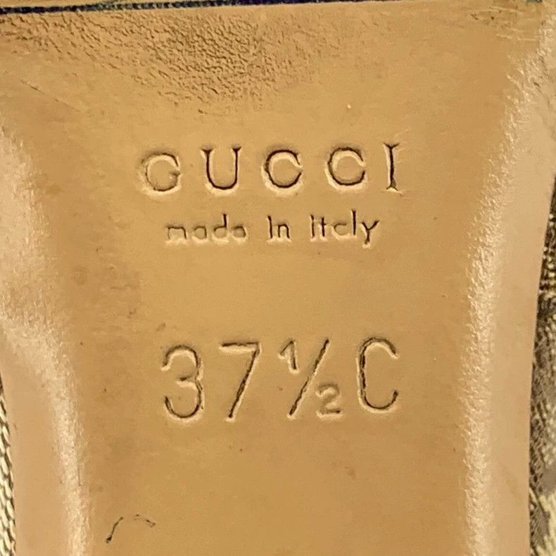 Gucci Gucci Brown logo jacquad full-print horse buckle high-heel Size US 7 / IT 37 - 6 Thumbnail