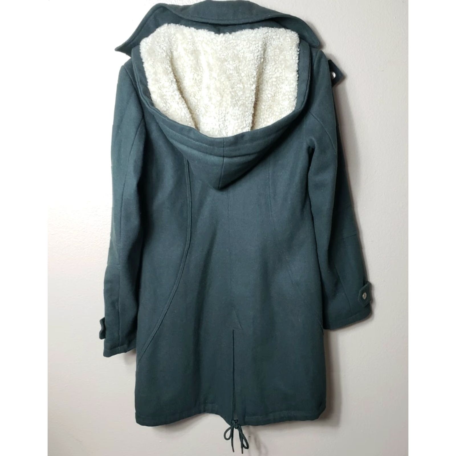 Betsey Johnson Betsey Johnson Black Label Womens |2| Forest Green Wool Coat w/Sherpa Lined Hood Jacket/Coat, Hooded, Lined, Vintage Size XS / US 0-2 / IT 36-38 - 7 Thumbnail