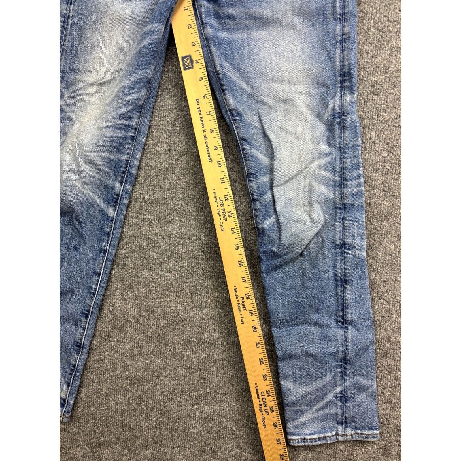 Vintage American Eagle Athletic Skinny Jeans Mens 28x30 Light Wash Blue Airflex+ Stretch Jeans Size US 28 / EU 44 - 5 Thumbnail