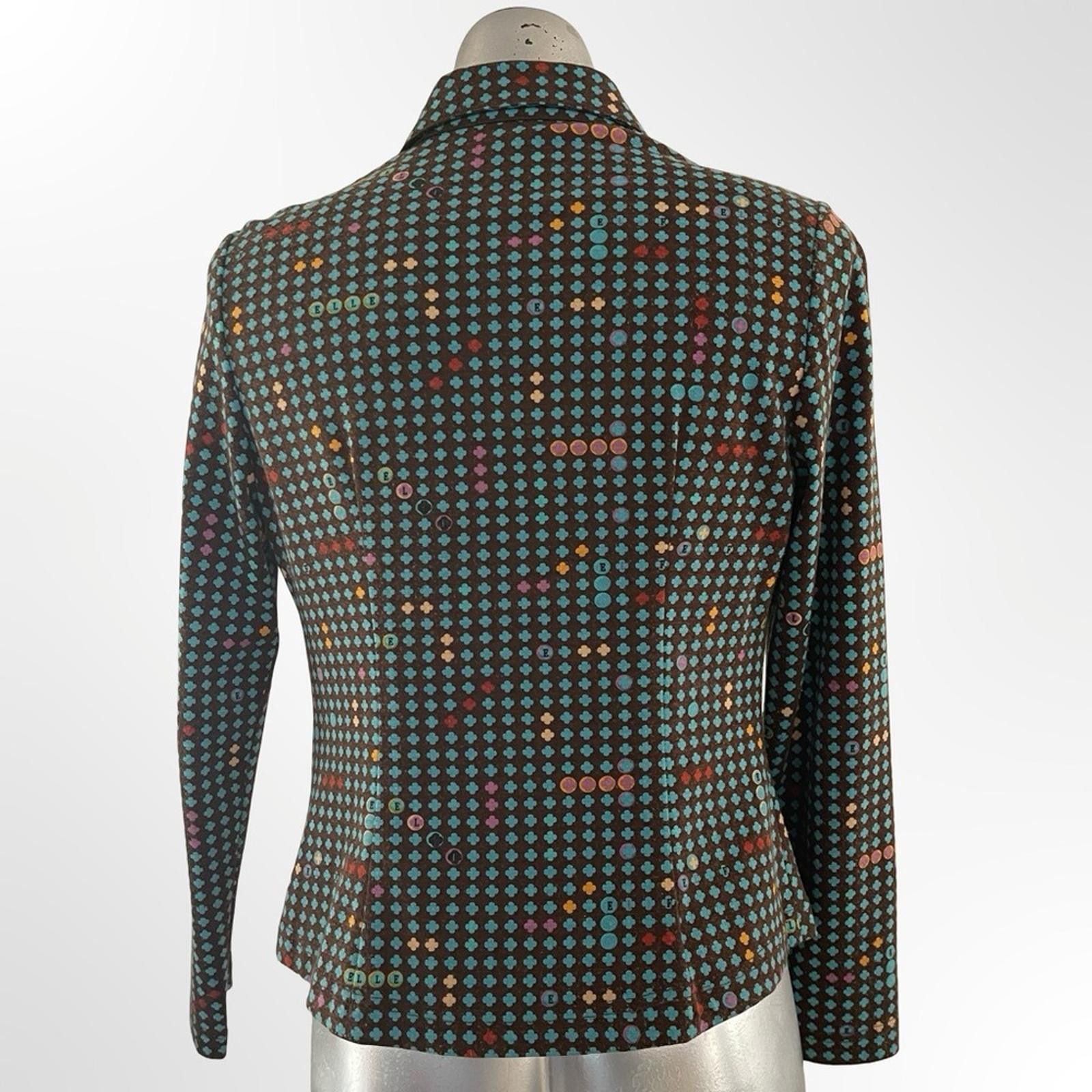 NBDN Nobrandedon Vintage Stylish Green Polka Dot Women's Jacket in size M Size M / US 6-8 / IT 42-44 - 3 Thumbnail