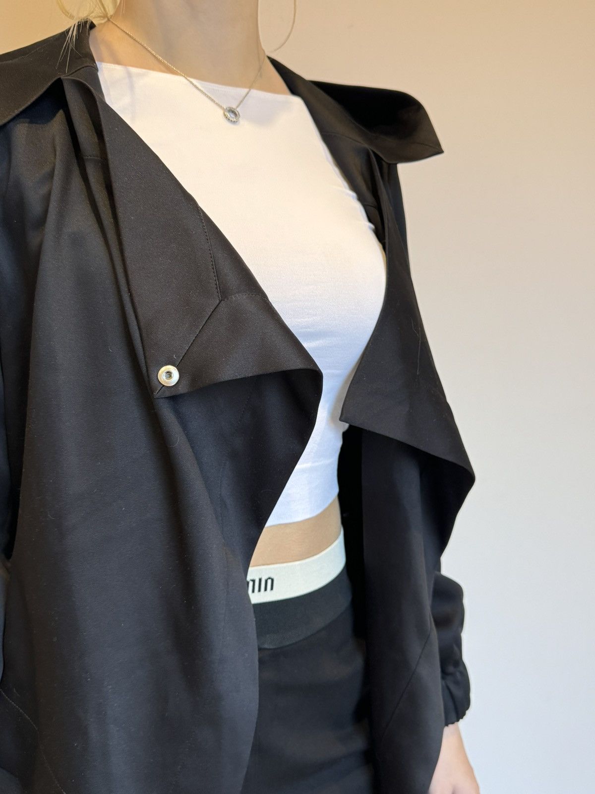 Cop Copine × Japanese Brand Cop. Copine Y2K Asymmetric Jacket Like Rick Owens Size XS / US 0-2 / IT 36-38 - 13 Thumbnail