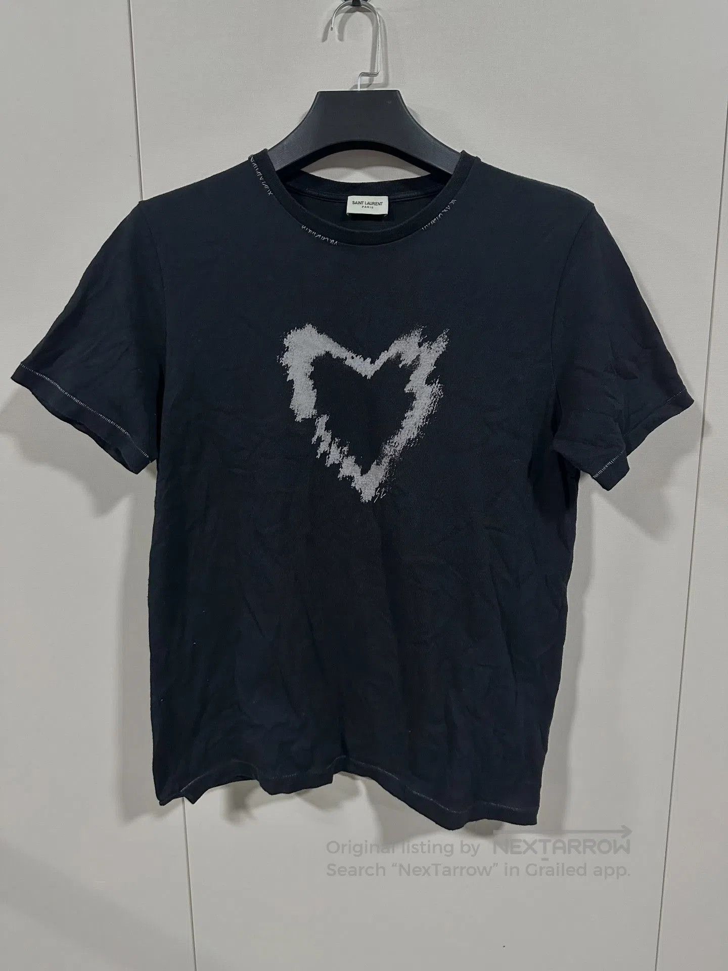 Saint Laurent Paris Saint Laurent 21SS Heart Distressed Print T. Size M / US 6-8 / IT 42-44 - 1 Thumbnail