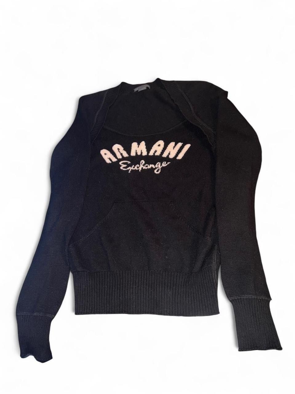 Armani Exchange Armani Exchange knit black nude sweater with bolero details Size XS / US 0-2 / IT 36-38 - 2 Thumbnail