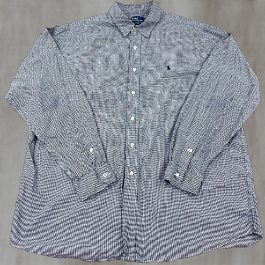 Polo Ralph Lauren VINTAGE Polo Ralph Lauren Shirt Men XL Black Houndstooth Plaid Button-Up Cup Lowell Sport Size US XL / EU 56 / 4 - 1 Thumbnail