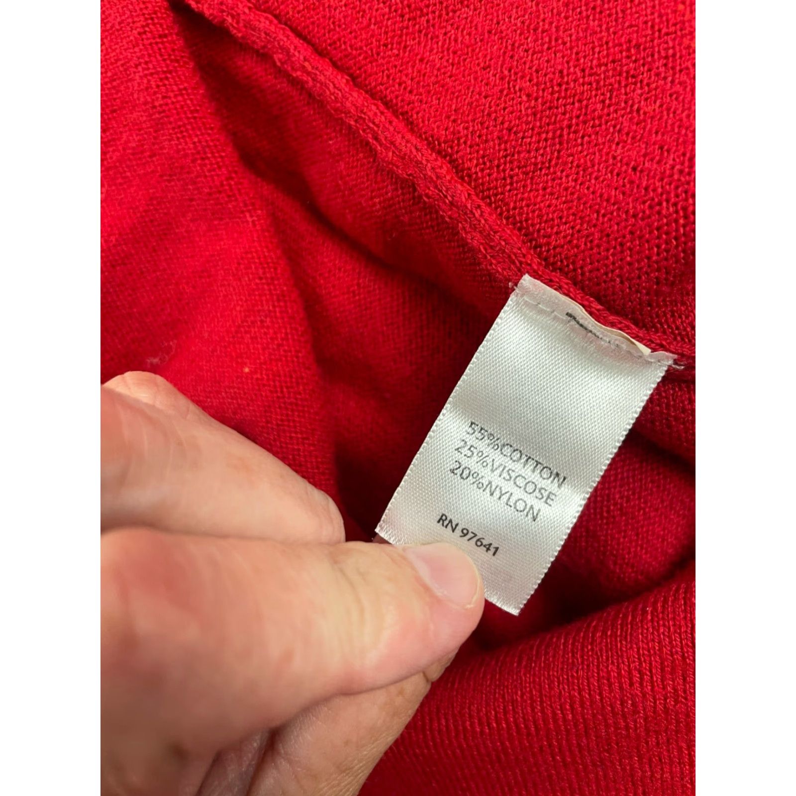 J. Jill J. Jill Sweater Women's Medium Solid Red Pullover Crew Neck Long Sleeve Cotton, Viscose, Nylon Modern Outdoor Breathable Shirt Size M / US 6-8 / IT 42-44 - 8 Thumbnail