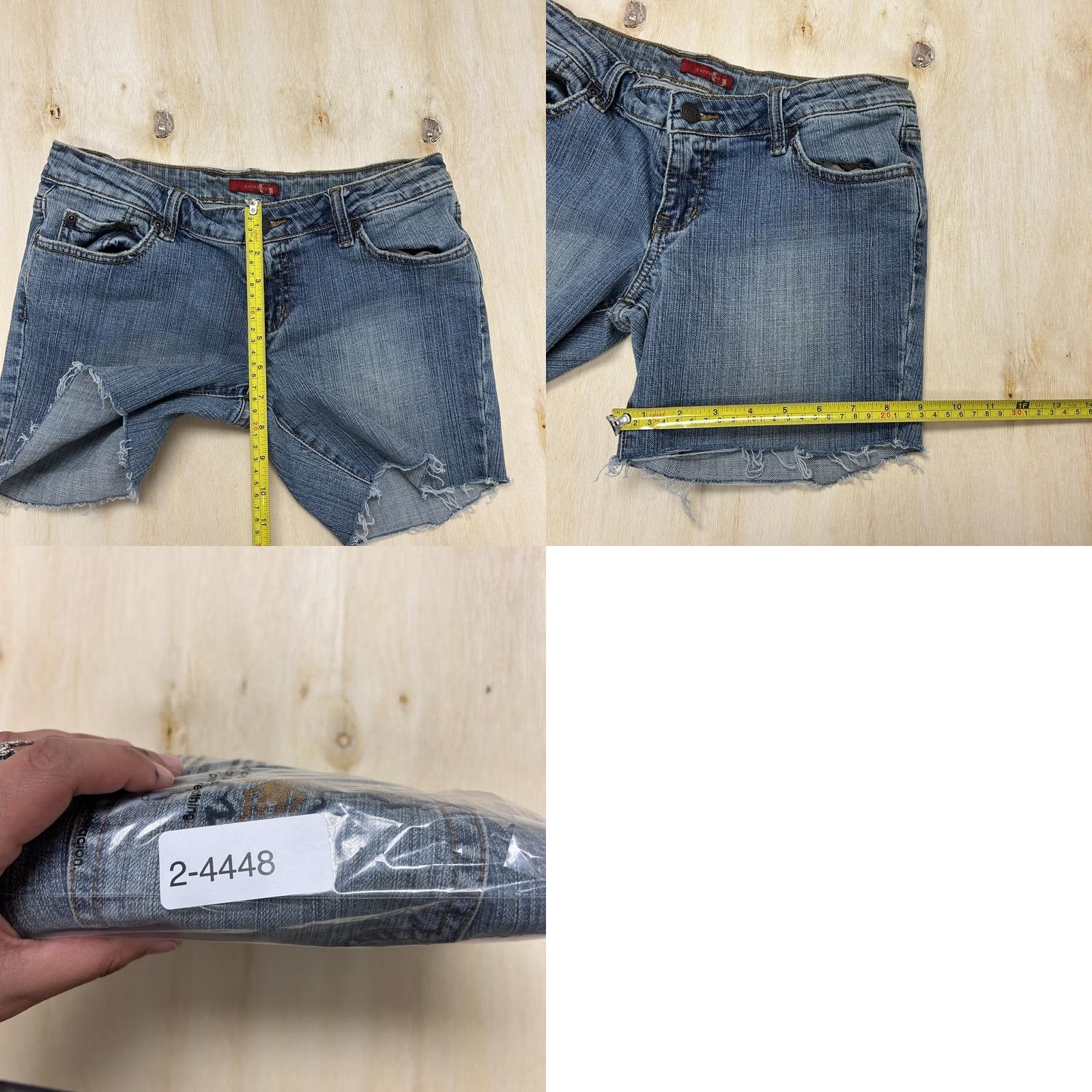 Vintage VINTAGE Gadzooks Shorts Womens 29 Blue Denim Bermuda Cutoff Embroidered Raw Hem Size 29" - 8 Thumbnail