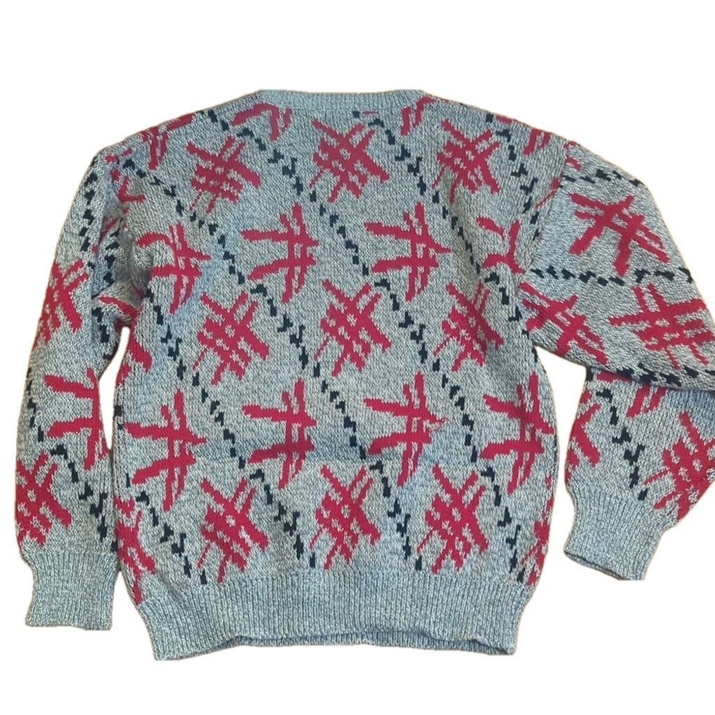 Vintage Vintage sweater 80s 90s Small Grey w red hashtag print Size US S / EU 44-46 / 1 - 2 Thumbnail