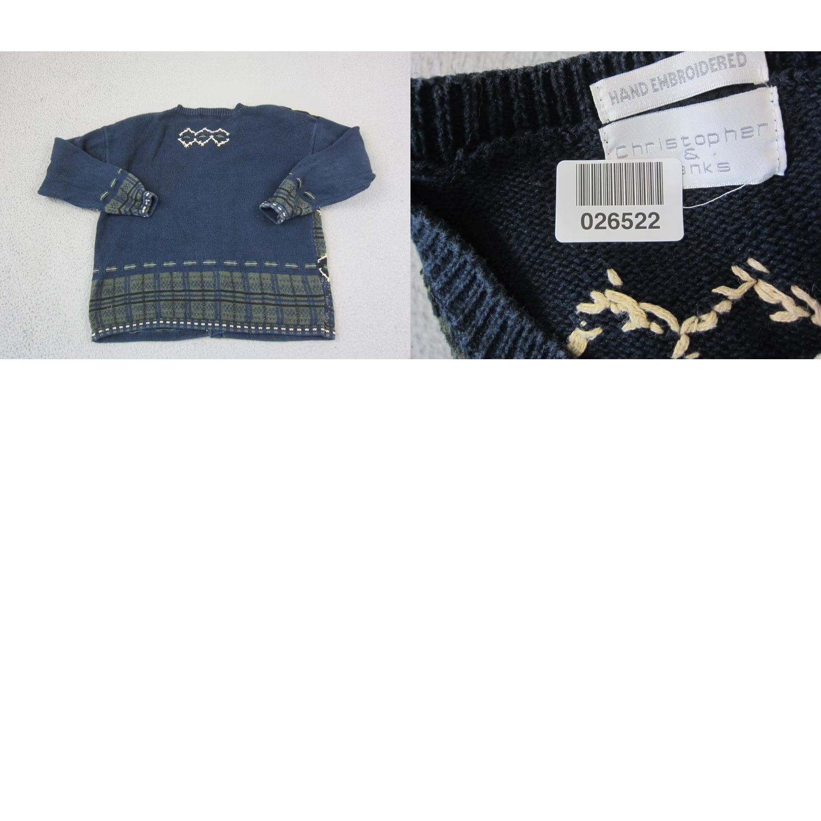 Vintage VINTAGE Christopher & Banks Cardigan Sweater Womens Large Blue Embroidered 90s Size L / US 10 / IT 46 - 8 Thumbnail