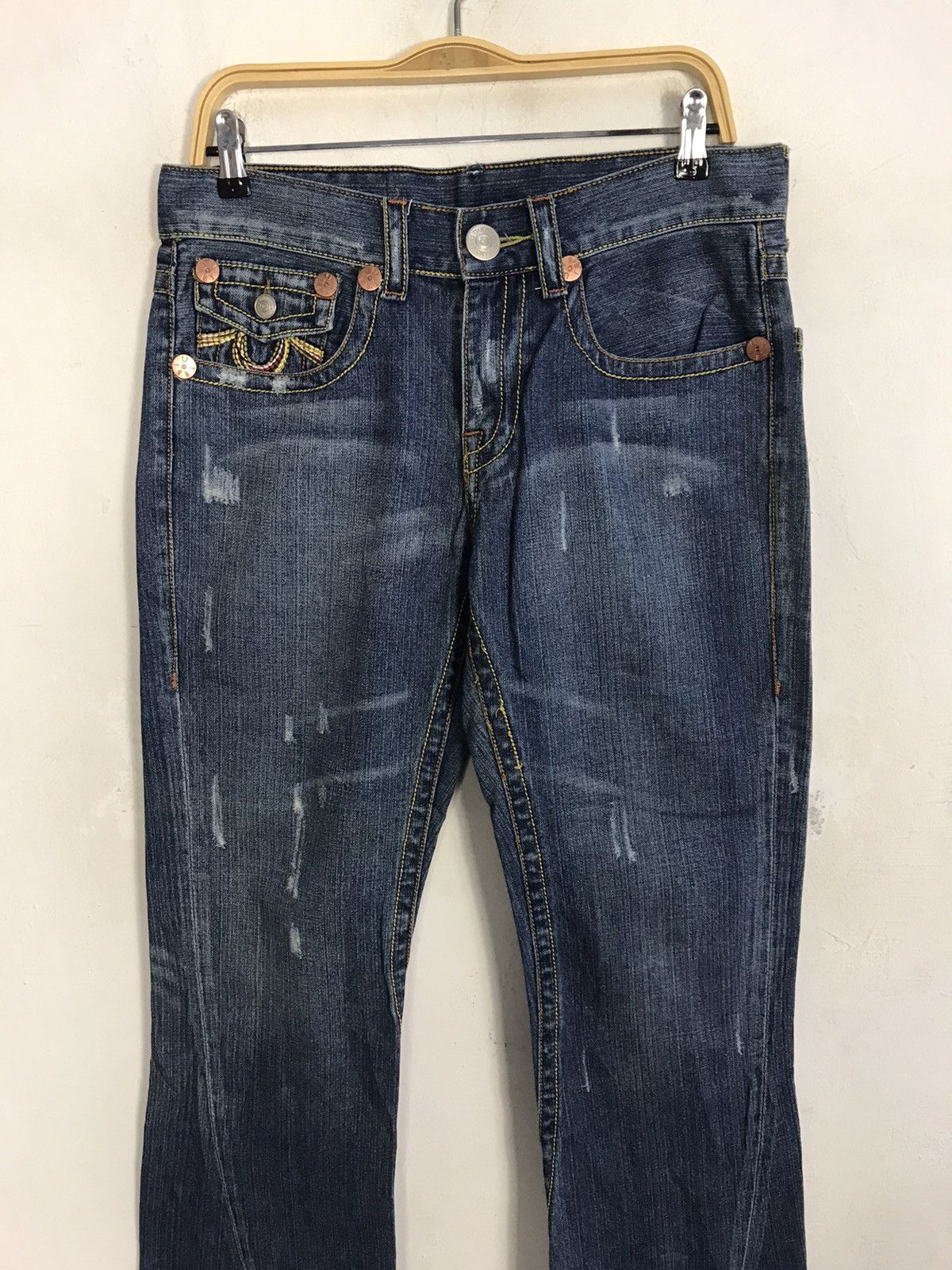 True Religion True Religion Joey Big T Usa Flaps Pocket Indigo Low Rise Size 32" / US 10 / IT 46 - 3 Thumbnail
