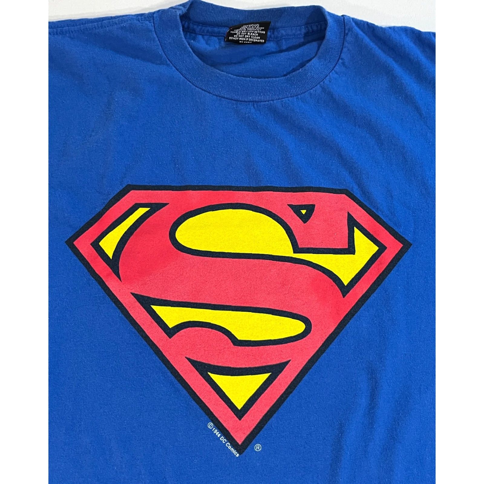 Vintage Vintage Signal Sport Superman T-Shirt Mens XL Cotton Blue 90s Comics Graphic Print Crew Neck Short Sleeve Made in USA Mega Cotton 1990s Size US XL / EU 56 / 4 - 3 Thumbnail