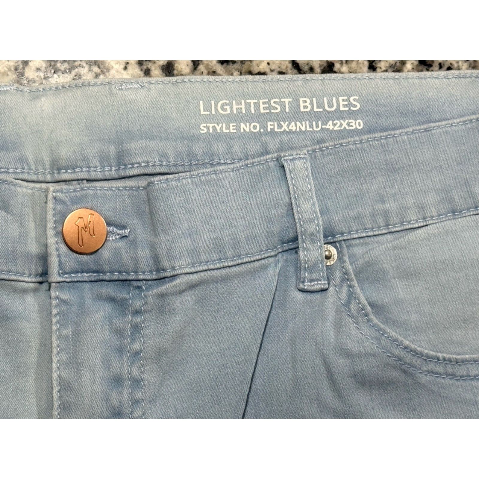 Denime Mugsy Jeans 5-Pocket Denim Straight Stretch Light Blue FLX4NLU 40x30 Mens Regular Size 40 Blue Size US 40 / EU 56 - 4 Thumbnail