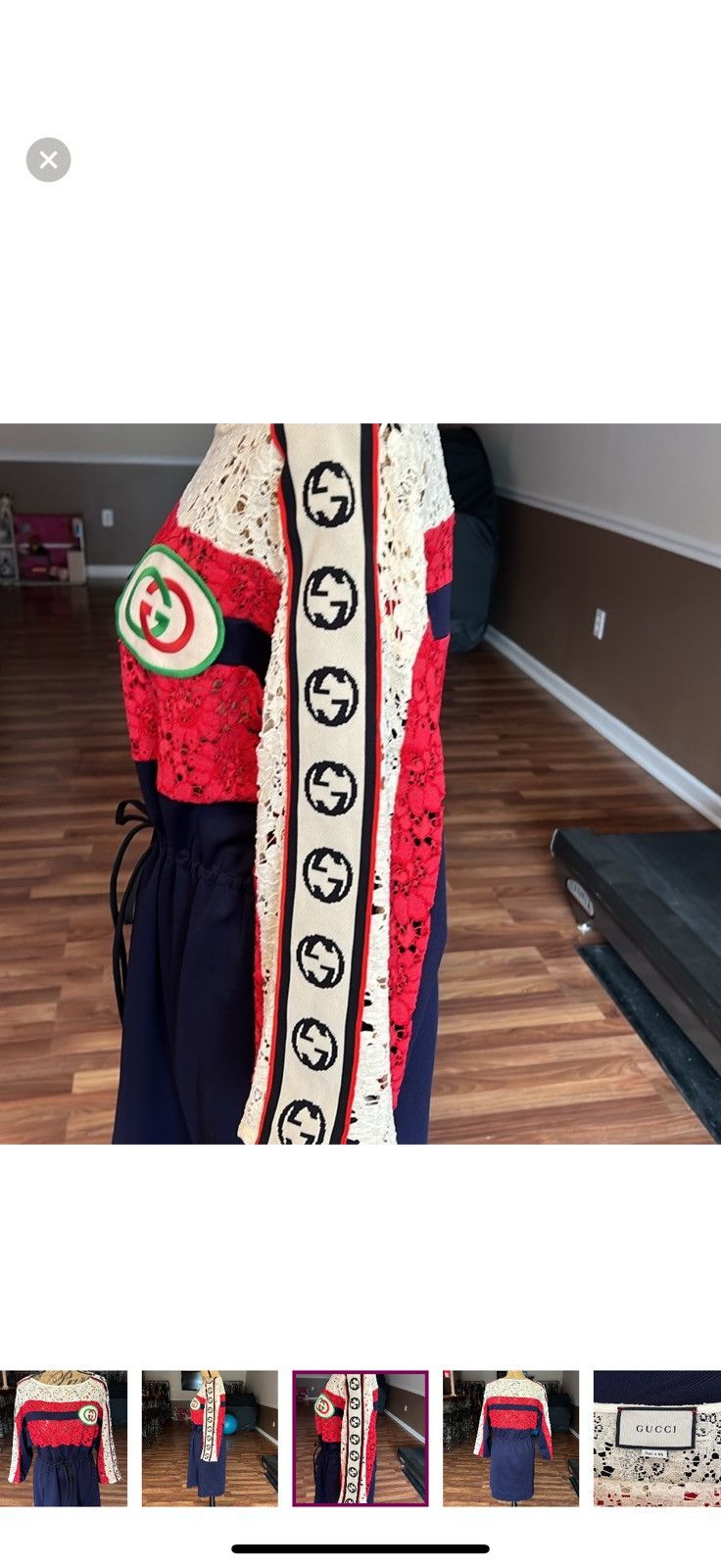 Gucci Gucci size medium monogram sleeves drawstring dress Size M / US 6-8 / IT 42-44 - 9 Thumbnail