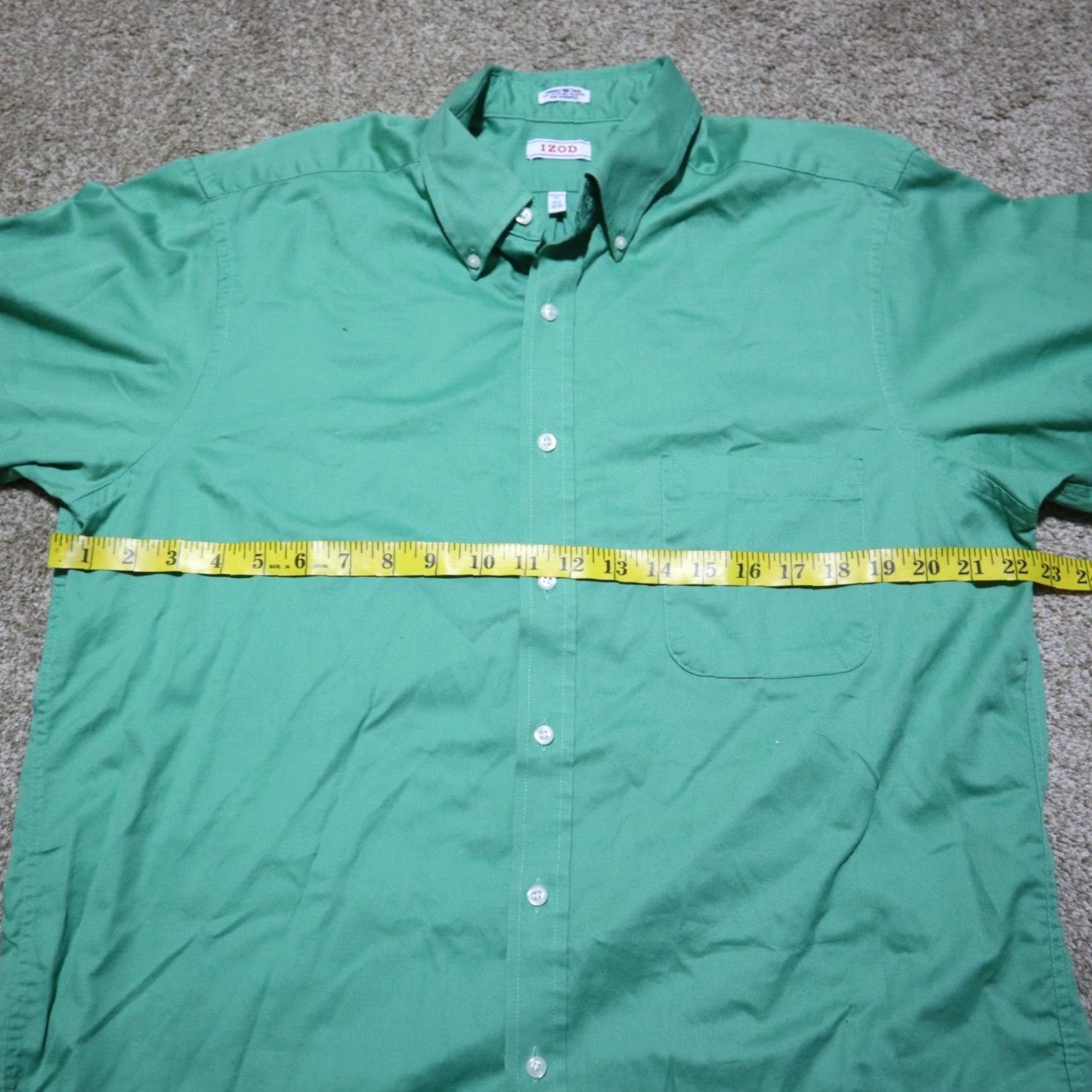 Izod IZOD Shirt Men 16.5 32/33 Solid Green Classic Fit Long Sleeve Button-Up Collared Shirt Mens Size US L / EU 52-54 / 3 - 4 Thumbnail