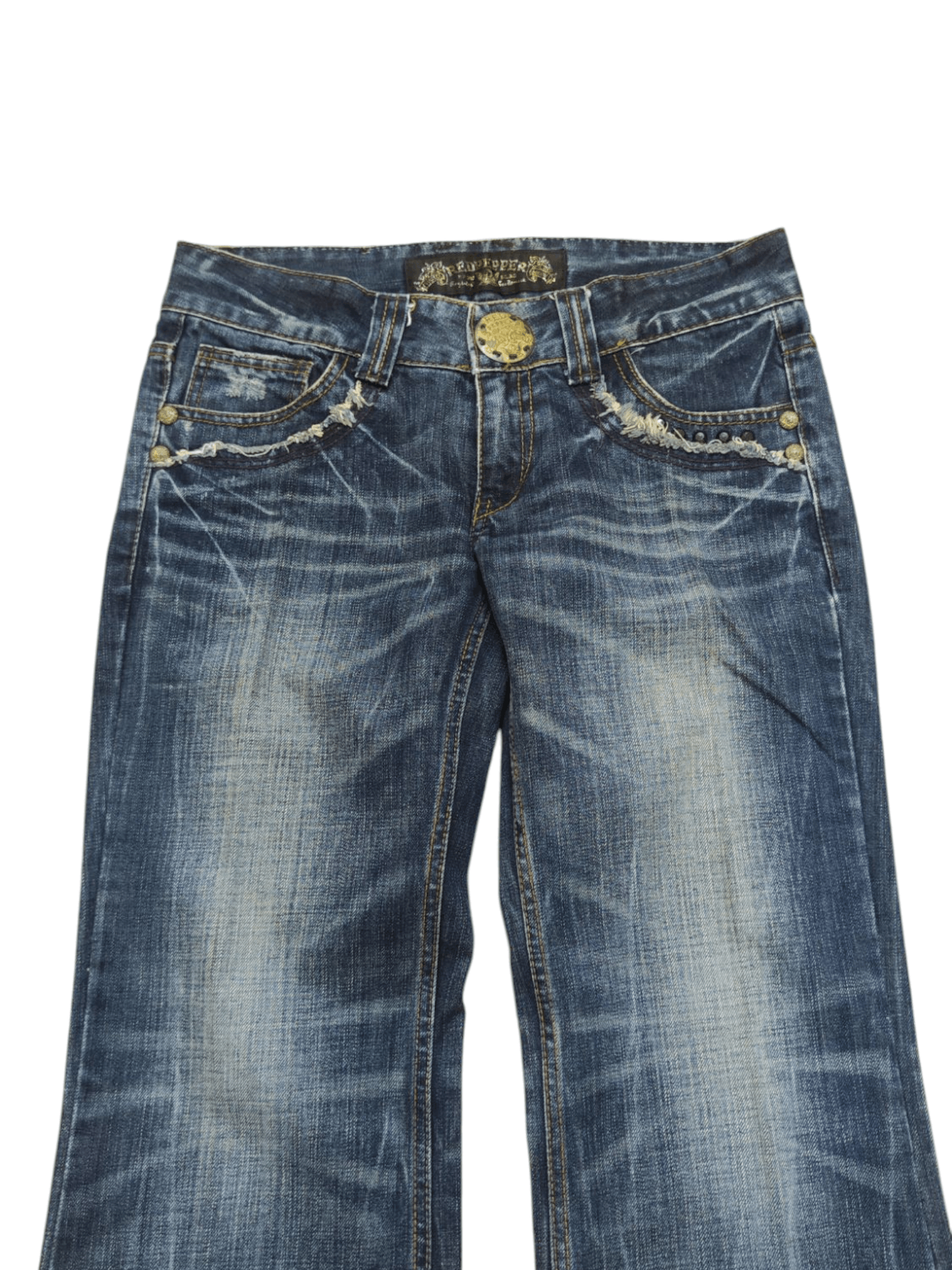 14th Addiction Y2K Red Pepper Flare Jeans Size 28" / US 6 / IT 42 - 6 Thumbnail