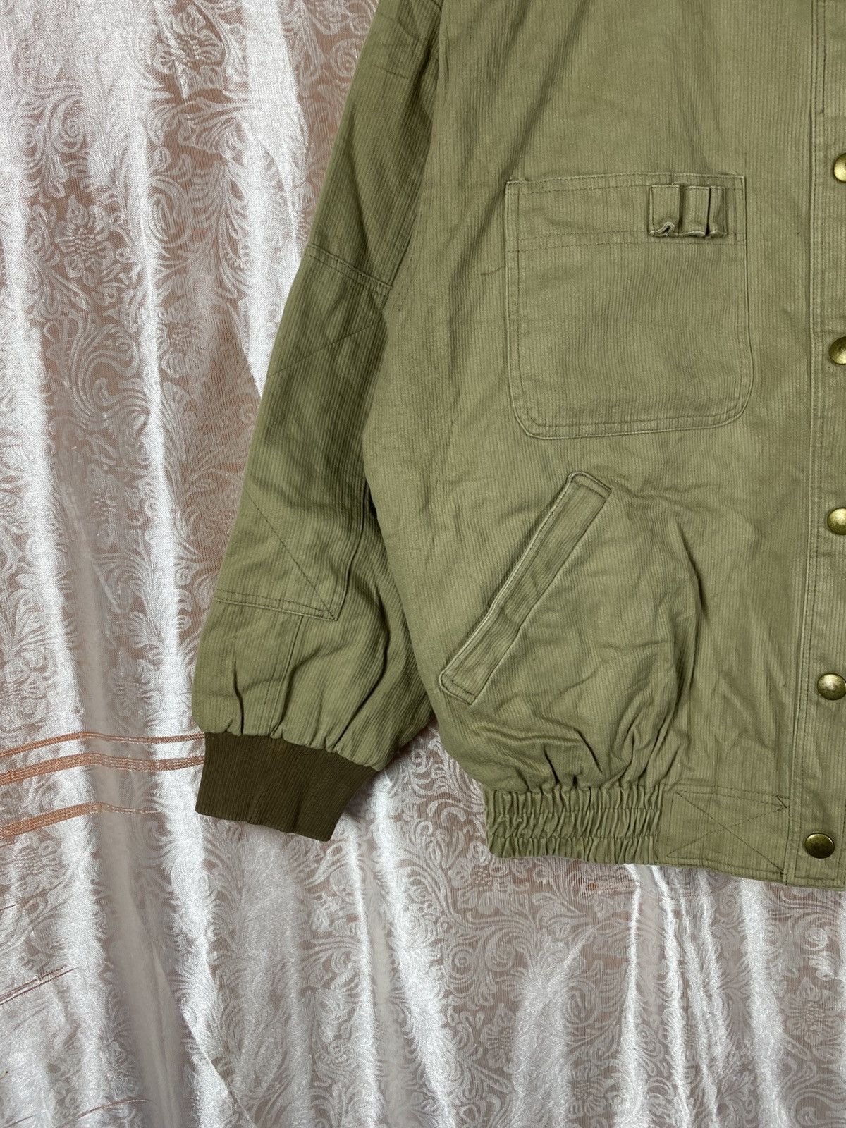Japanese Brand Mammima Tokyo Olive Bomber Plaid Lining Cropped Workwear Size M / US 6-8 / IT 42-44 - 7 Thumbnail