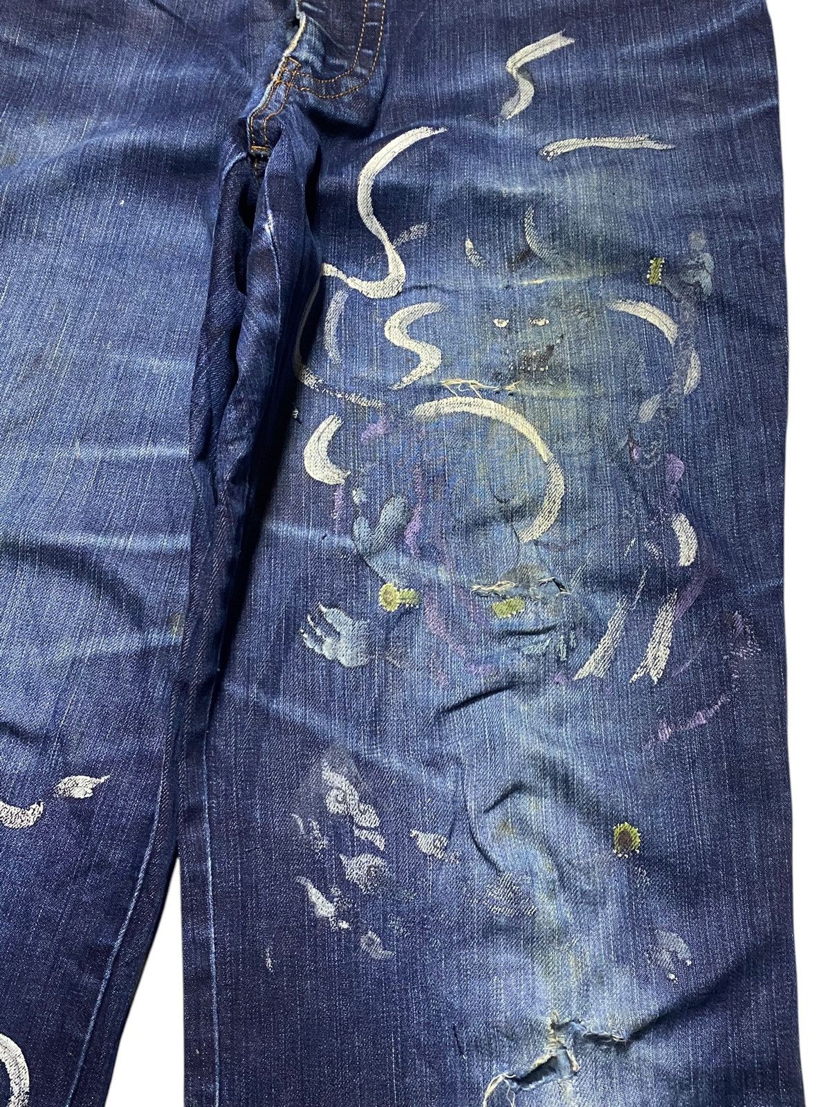 Japanese Brand Vintage Japan Brand Santa fe The Devil Repair Jeans Size US 32 / EU 48 - 9 Thumbnail