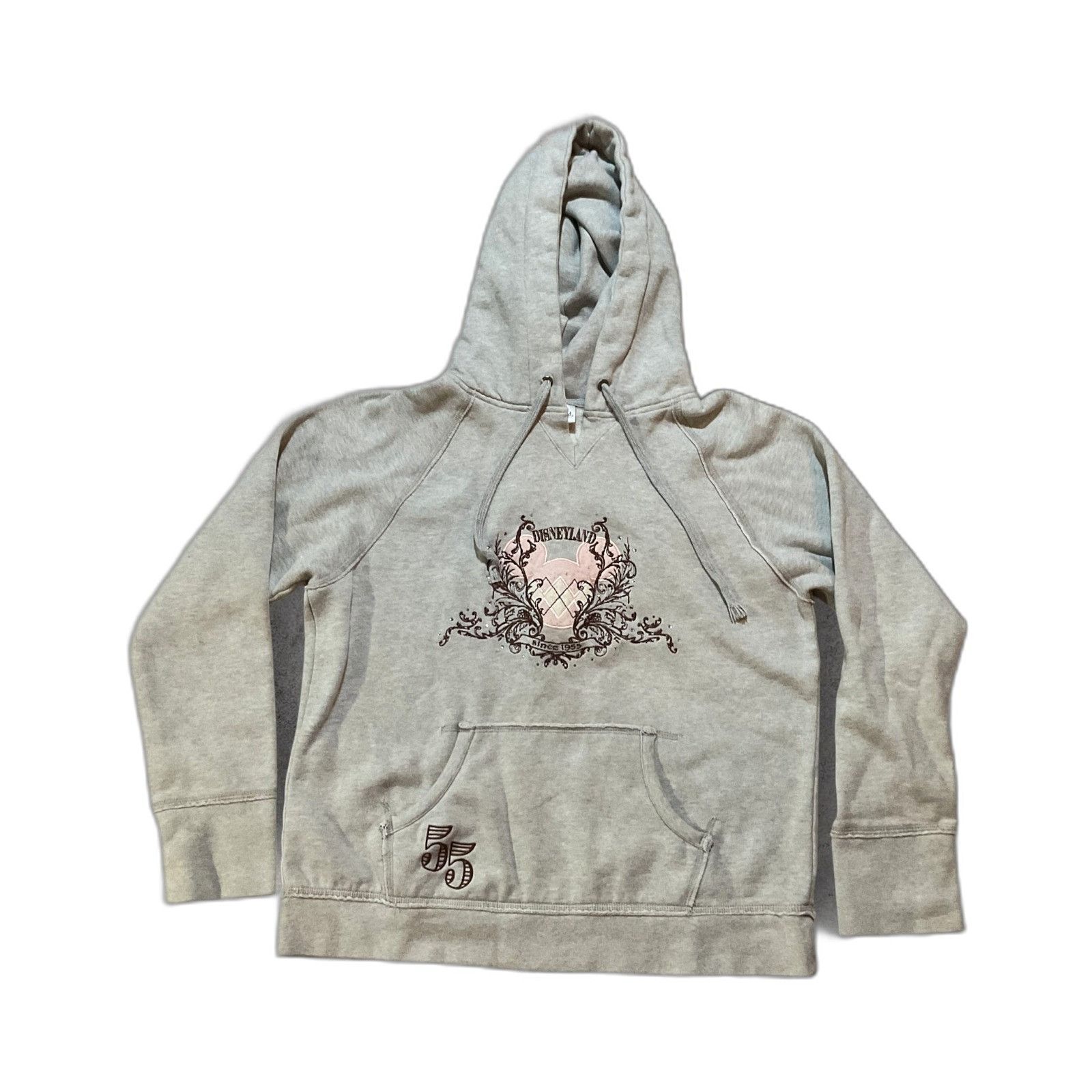 Disney Disneyland 55th Anniversary Gray Pink Embroidered Hoodie Wom Size US L / EU 52-54 / 3 - 1 Thumbnail