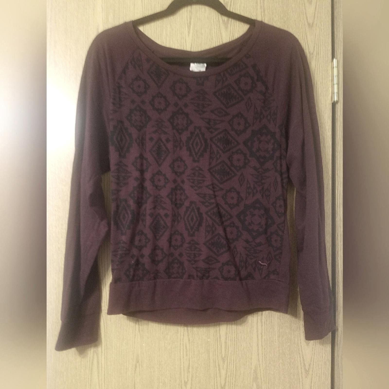 Designer Pink Burgundy Geometric Long Sleeve Top Size Medium Size M / US 6-8 / IT 42-44 - 1 Thumbnail