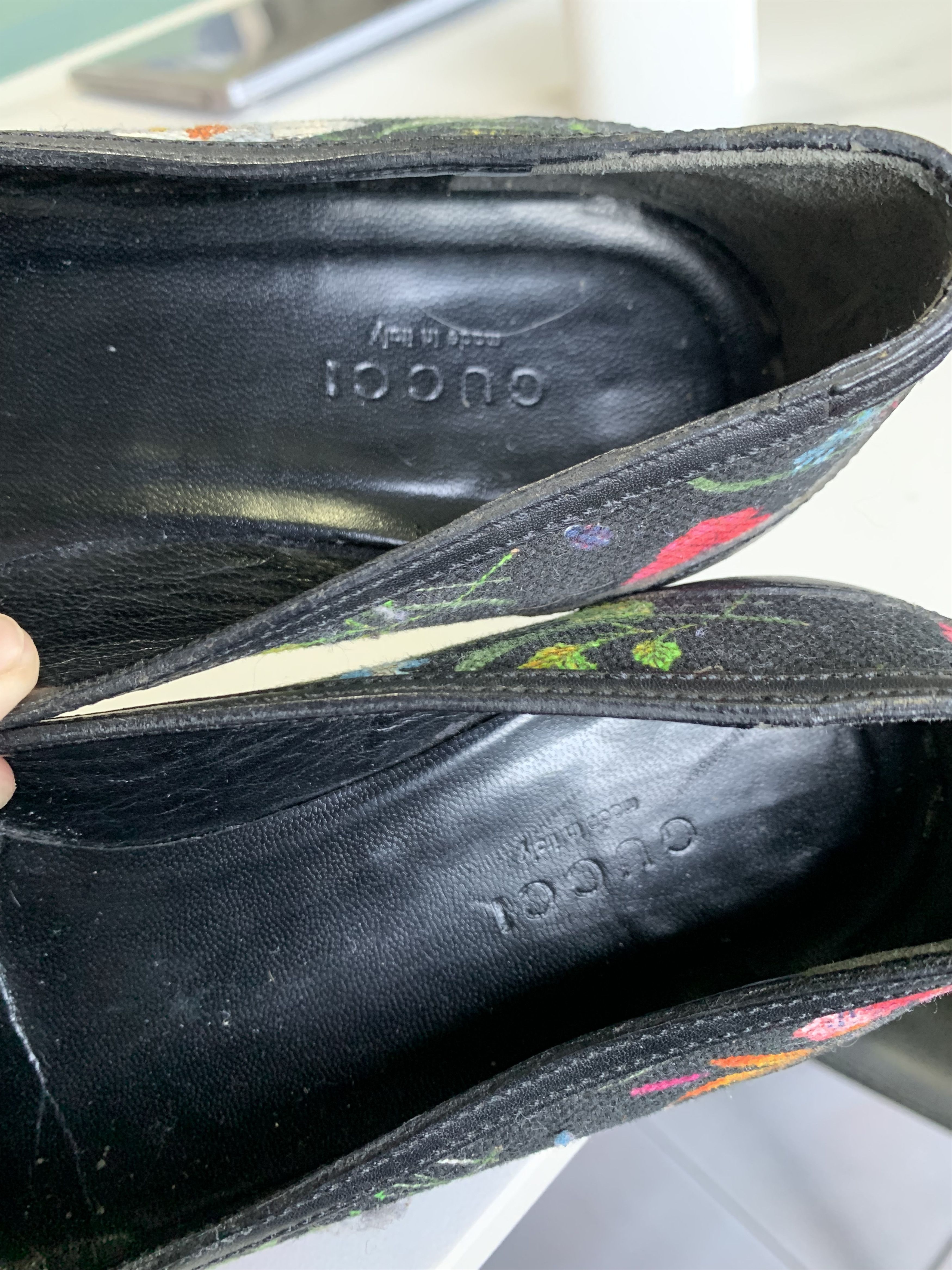 Gucci Black Flora Bamboo Ballet Heeled Flats Size US 5 / IT 35 - 12 Thumbnail