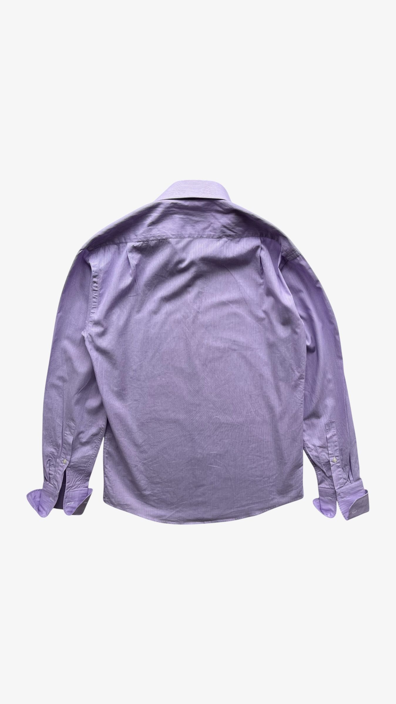Balmain Vintage 90s Men's Balmain Paris Purple Striped Shirt Size US S / EU 44-46 / 1 - 4 Thumbnail