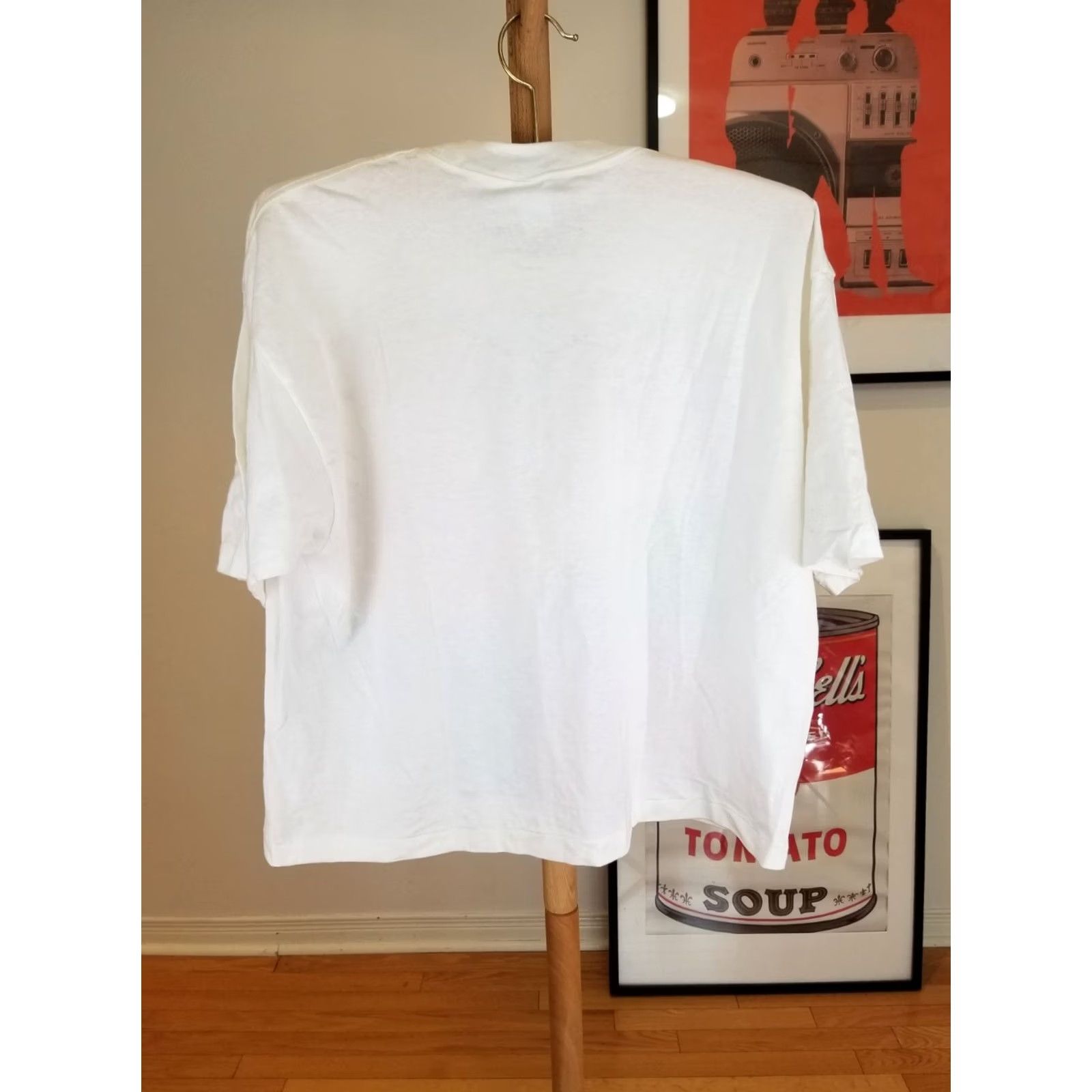 Vintage VINTAGE HAMMY'S JAMMY'S T-Shirt WOMEN'S One Size White Cotton 80's Crop Single Stitch Crew Neck Womens Size ONE SIZE - 6 Thumbnail