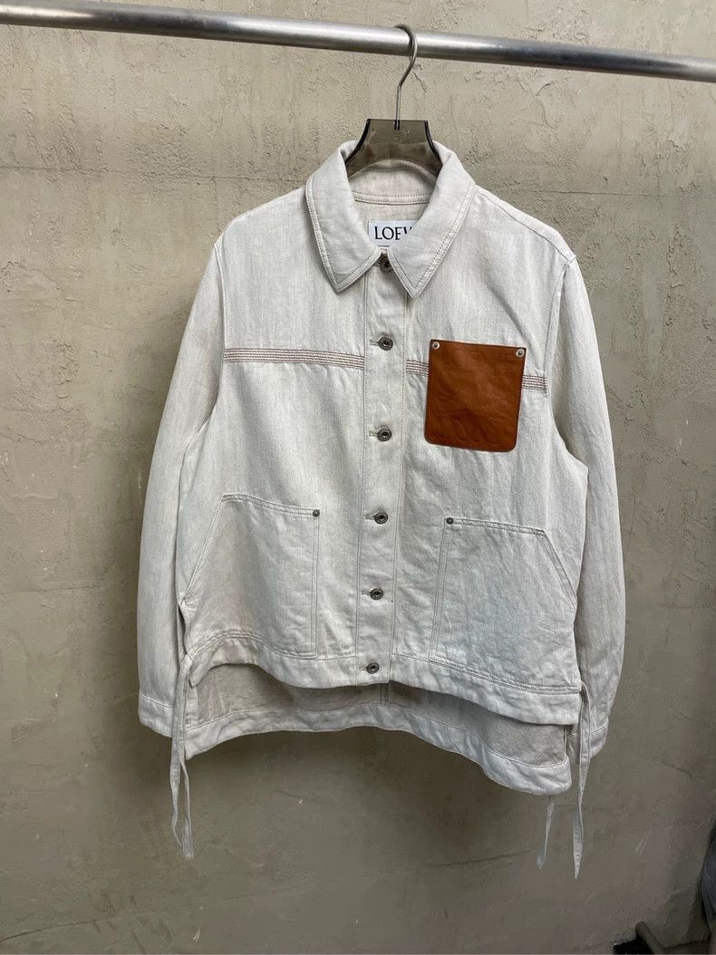 Loewe LOEWE Miumiu leather pocket logo shirt coat Size XXS / US 00 / IT 34 - 1 Thumbnail