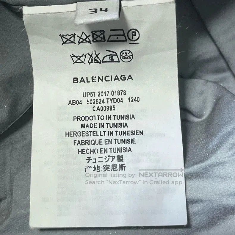 Balenciaga Balenciaga Silver Gray Logo Puffer Coat. Size US XXS / EU 40 - 5 Thumbnail
